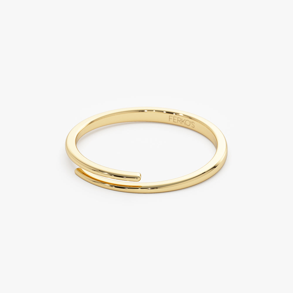 OBFJ1445 - 14k Gold Stacking Criss Cross Ring 7