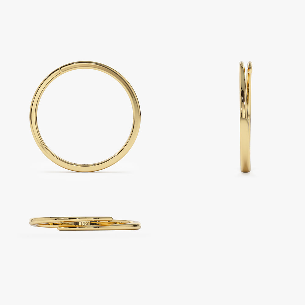 OBFJ1445 - 14k Gold Stacking Criss Cross Ring 8