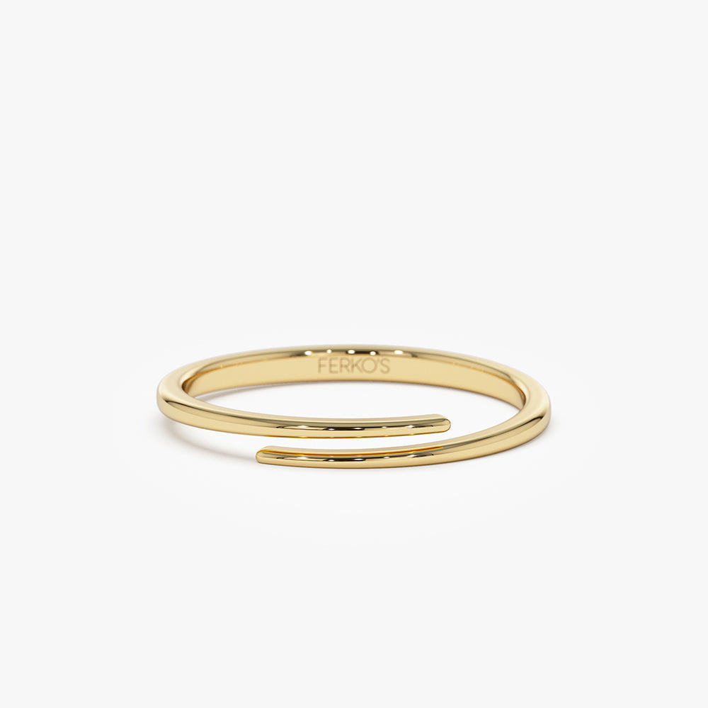 OBFJ1445 - 14k Gold Stacking Criss Cross Ring 1
