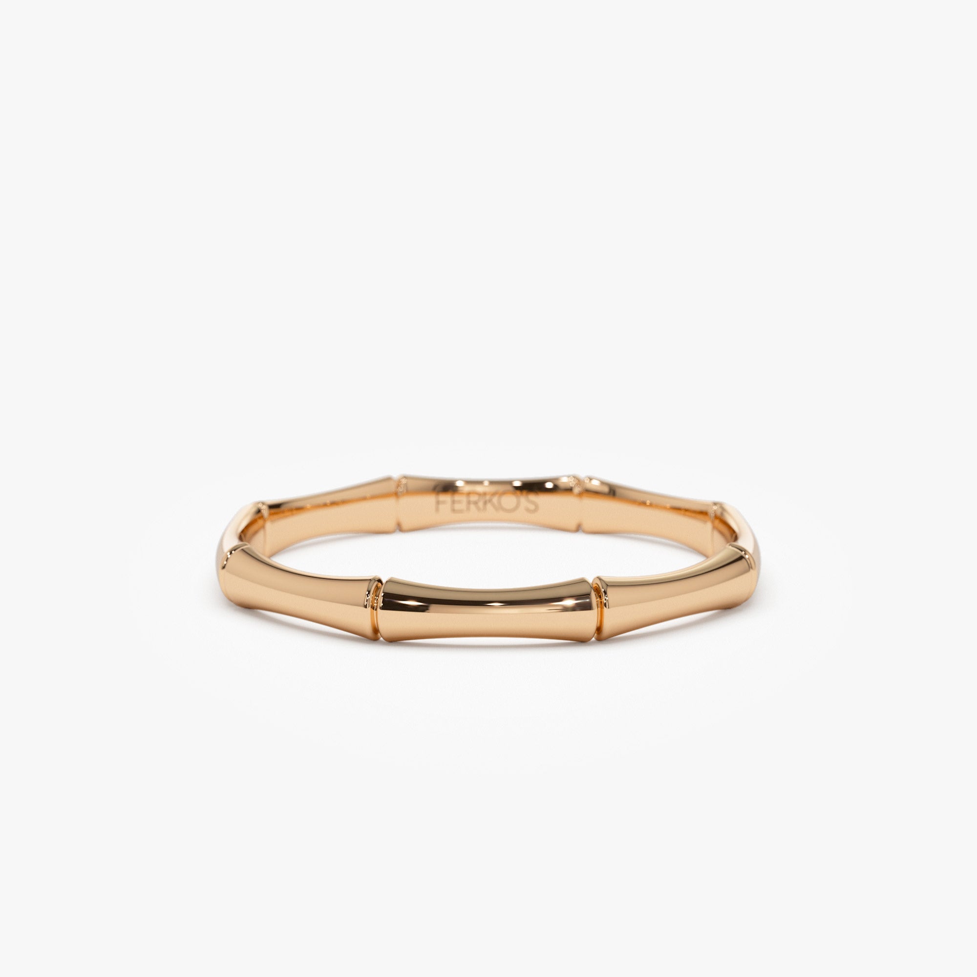 OBFJ1346 - 14k Dainty Minimal Bamboo Gold Ring 3