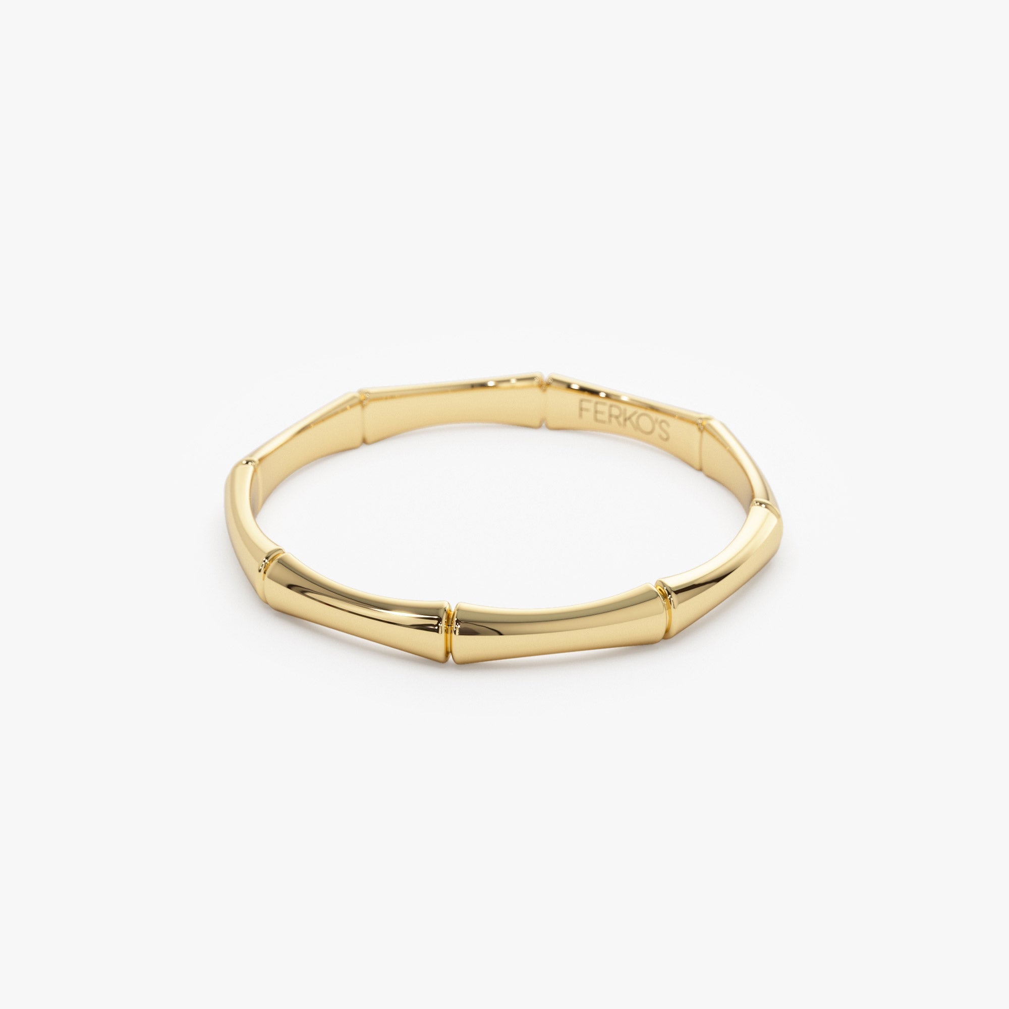 OBFJ1346 - 14k Dainty Minimal Bamboo Gold Ring 5