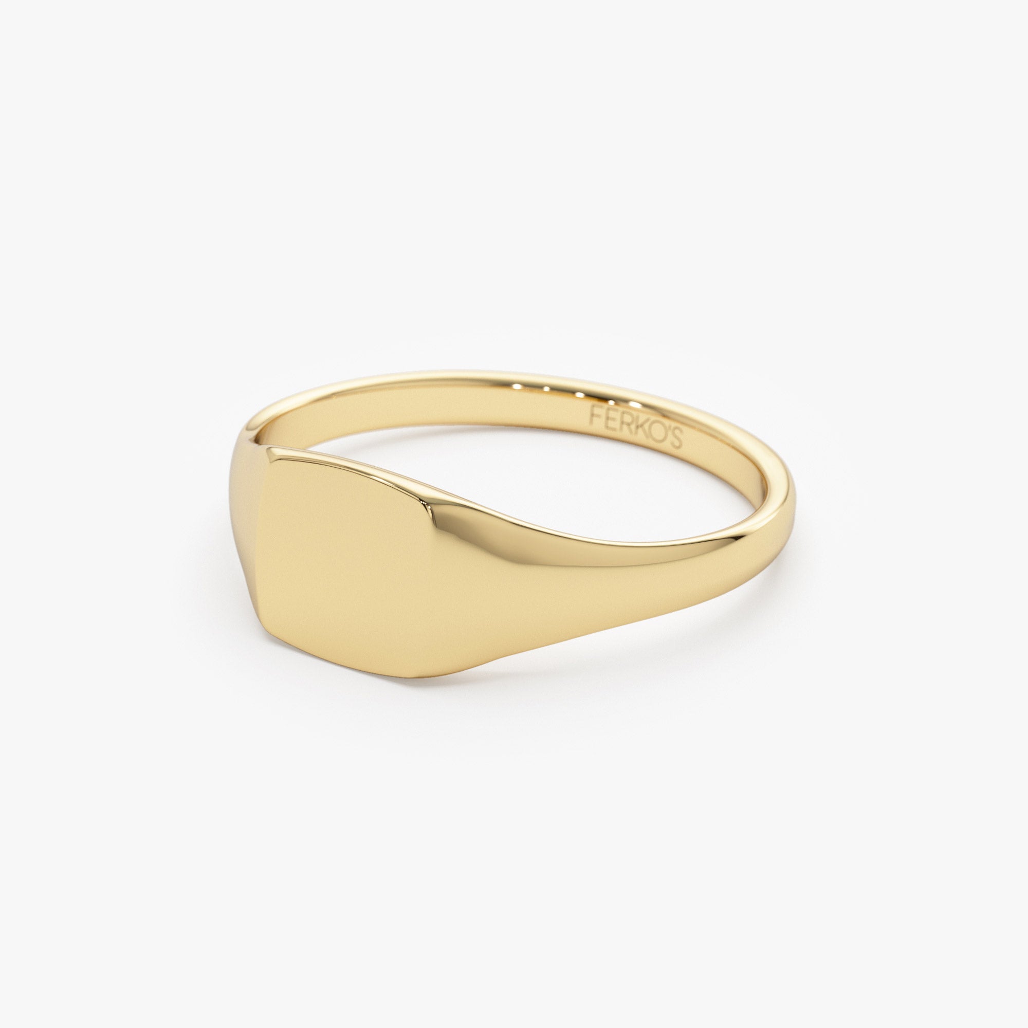 OBFJ1303 - 14k Gold Square Signet Ring 5