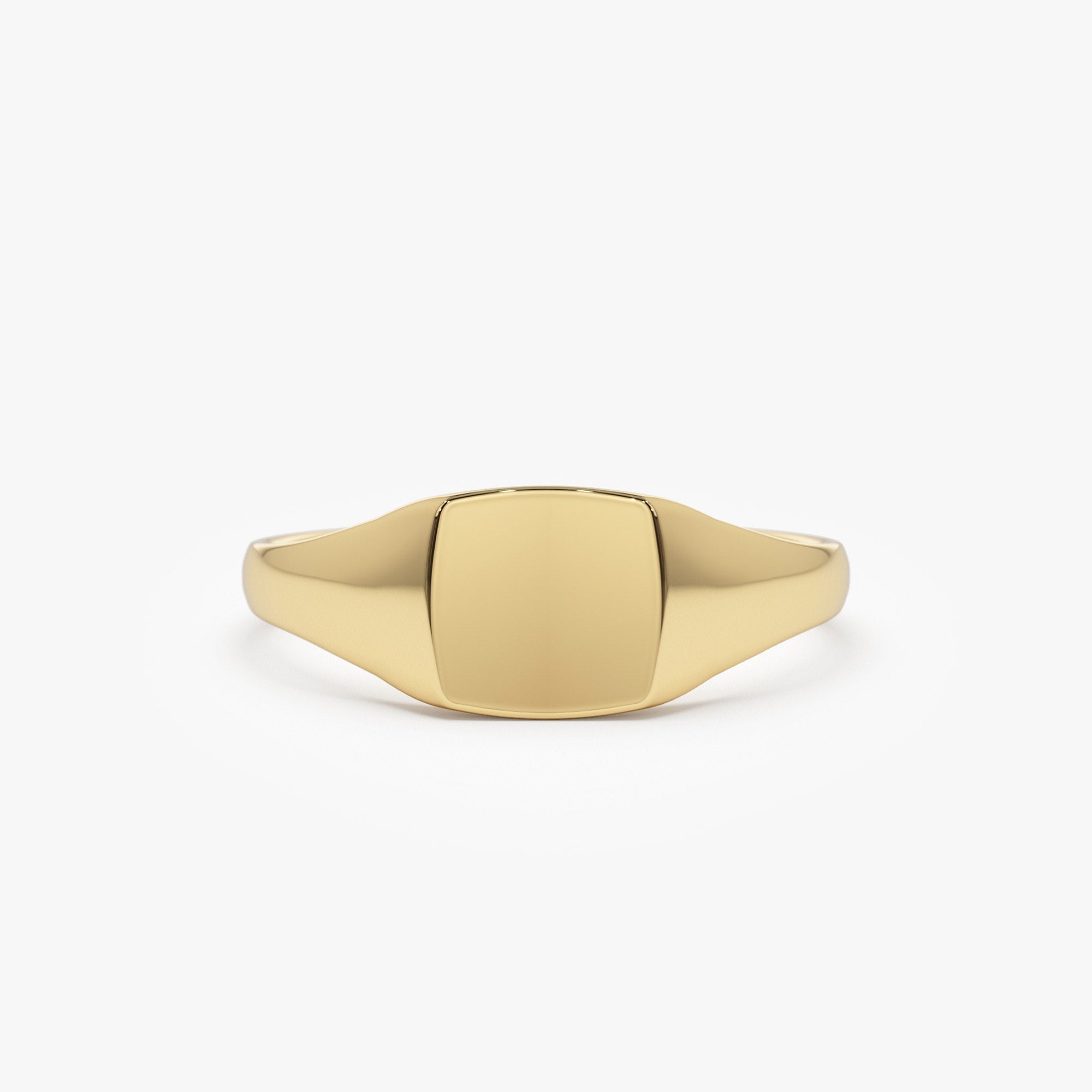 OBFJ1303 - 14k Gold Square Signet Ring 1