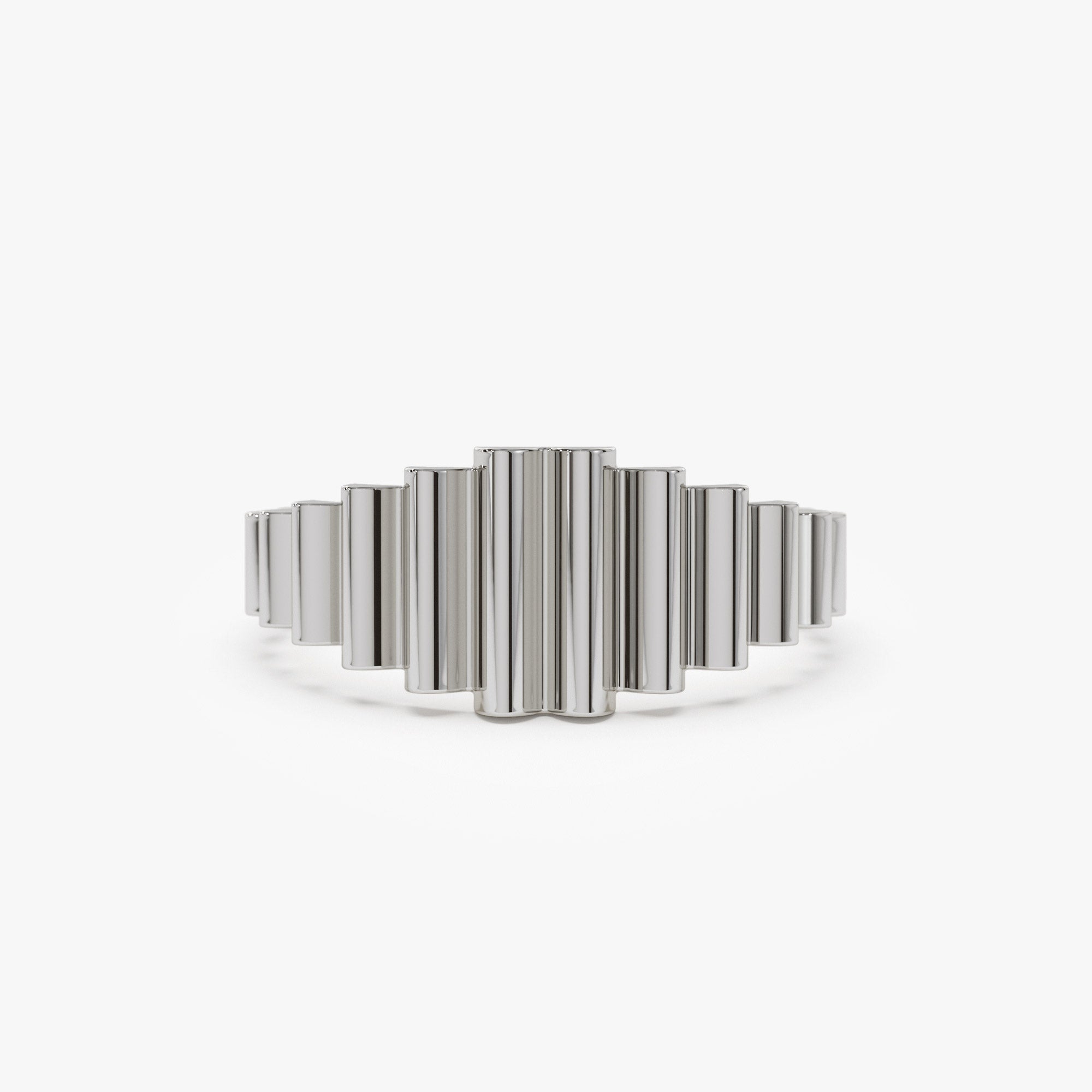 OBFJ1266 - 14K Bold Fluted Graduating Gold Ring 6