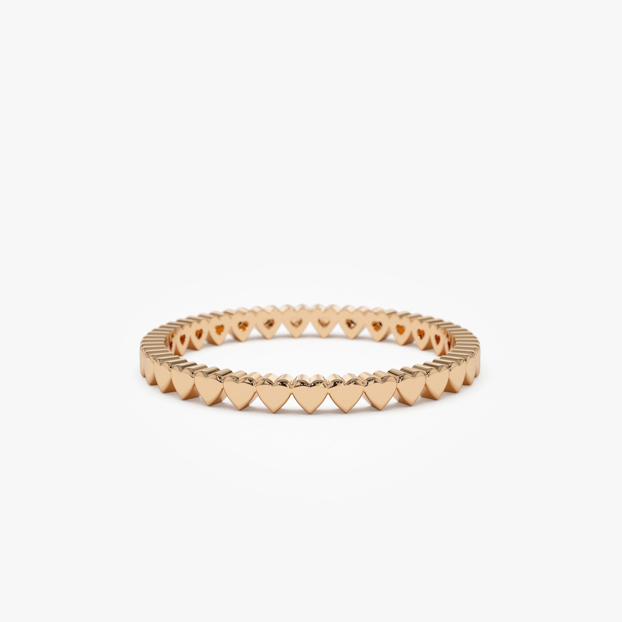OBFJ1246 - 14k Gold Mini Heart Eternity Ring 4