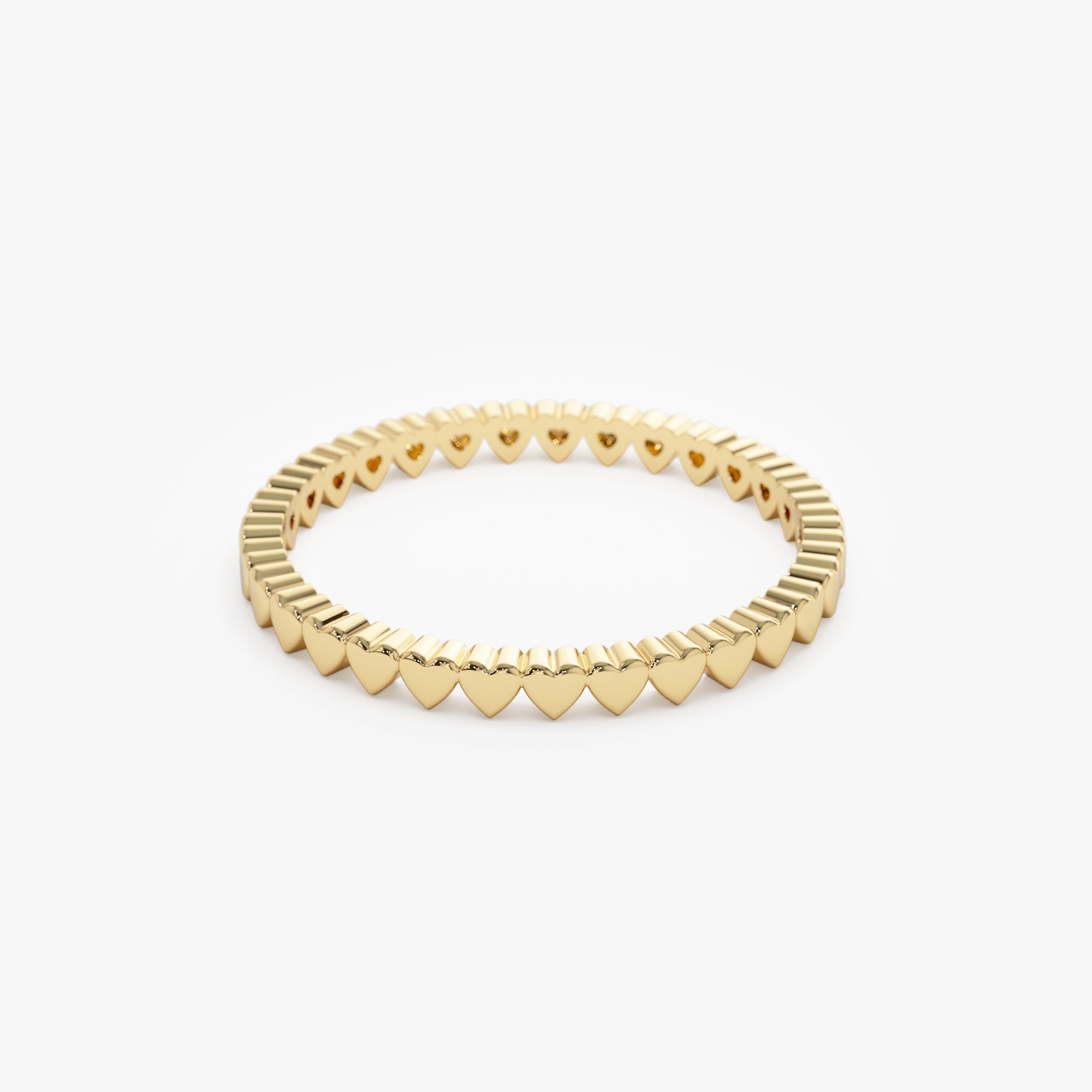 OBFJ1246 - 14k Gold Mini Heart Eternity Ring 6