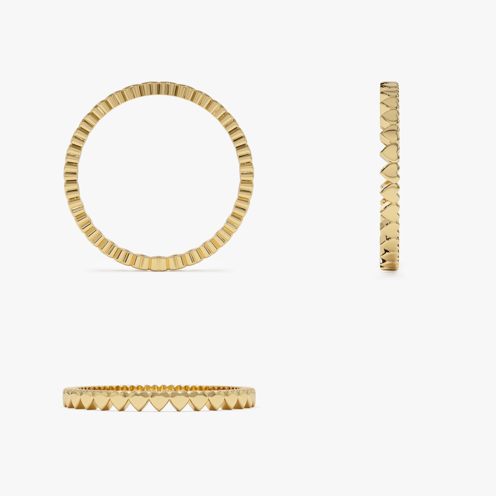 OBFJ1246 - 14k Gold Mini Heart Eternity Ring 7