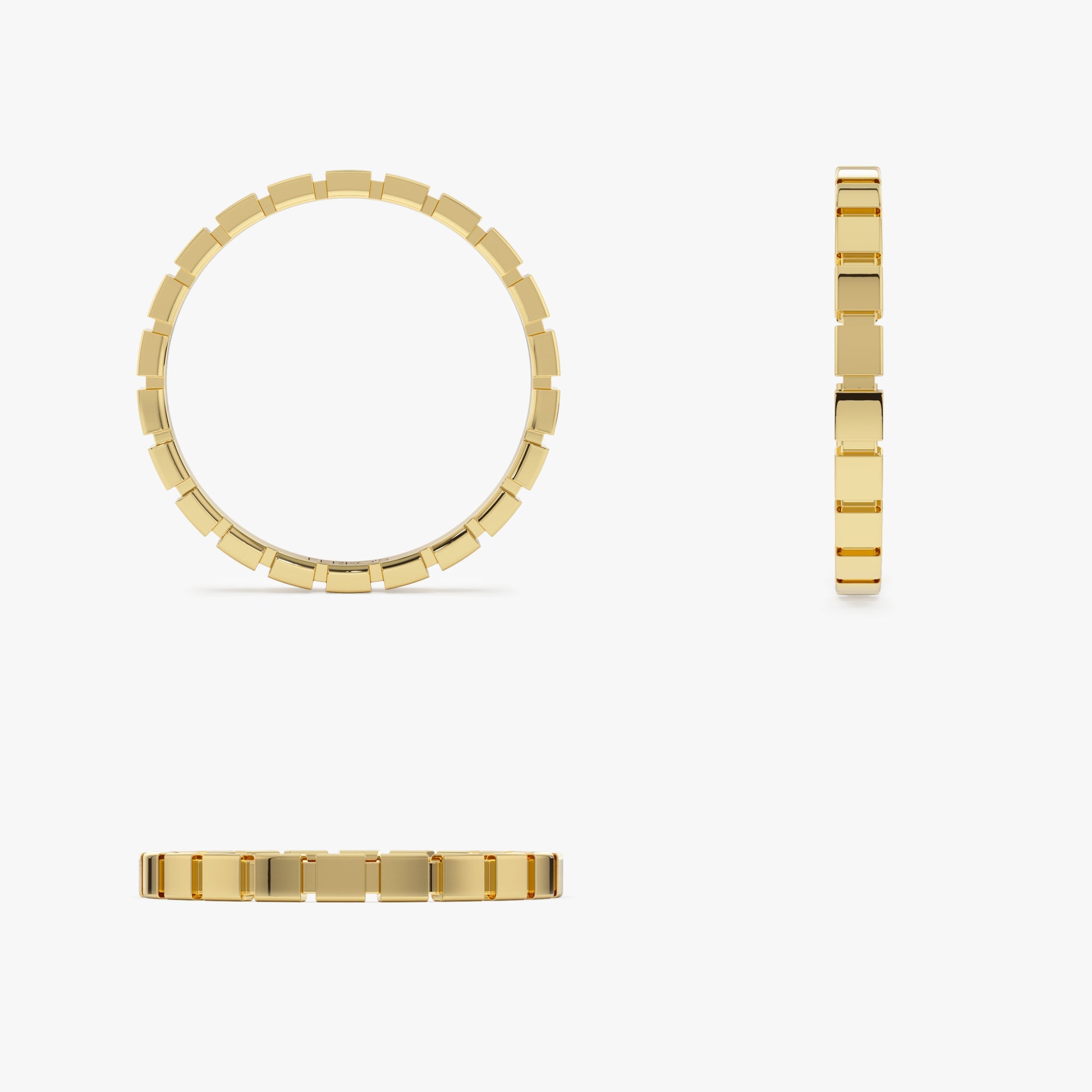 OBFJ1253 - 14K Geometric Square Stacking Ring 8
