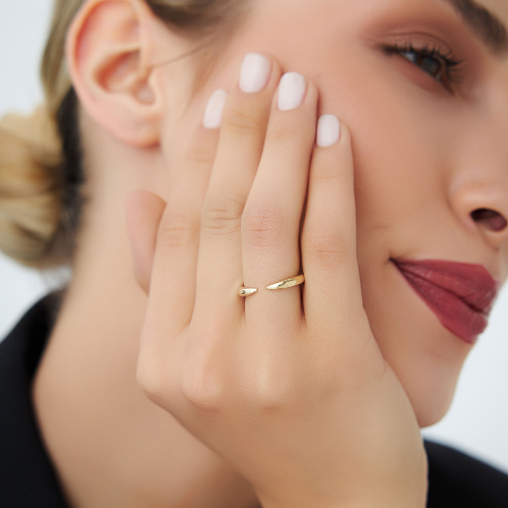 OBFJ1254 - 14K Open Claw Cuff Ring For Women 2