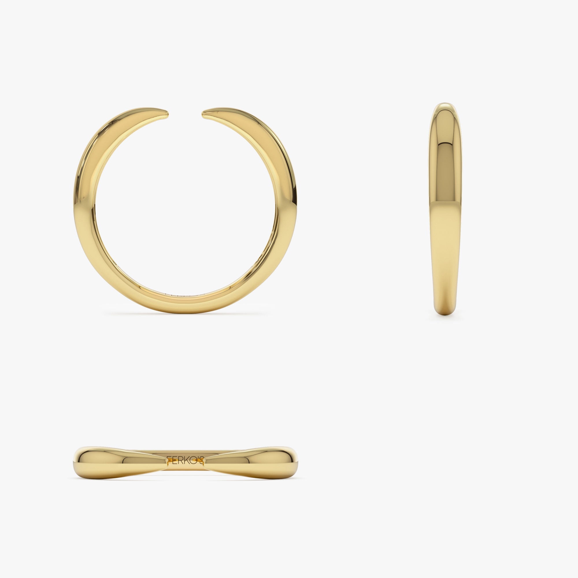 OBFJ1254 - 14K Open Claw Cuff Ring For Women 8