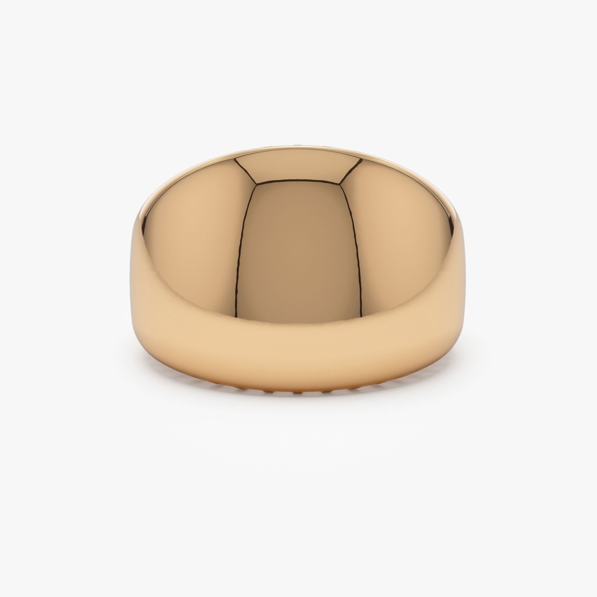 OBFJ1133 - 14k Chunky Gold Dome Graduating Statement Ring 8