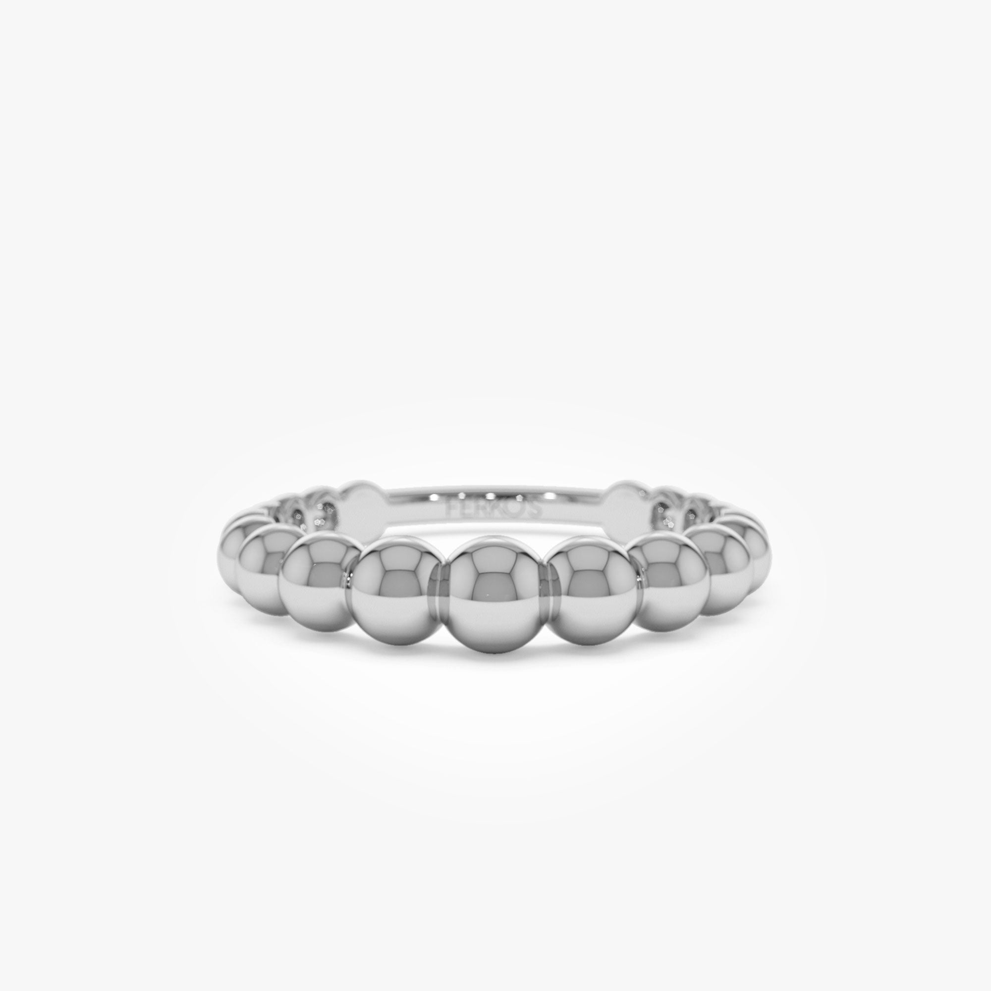 OBFJ1317 - 14k 4MM Beaded Graduating Ring 8