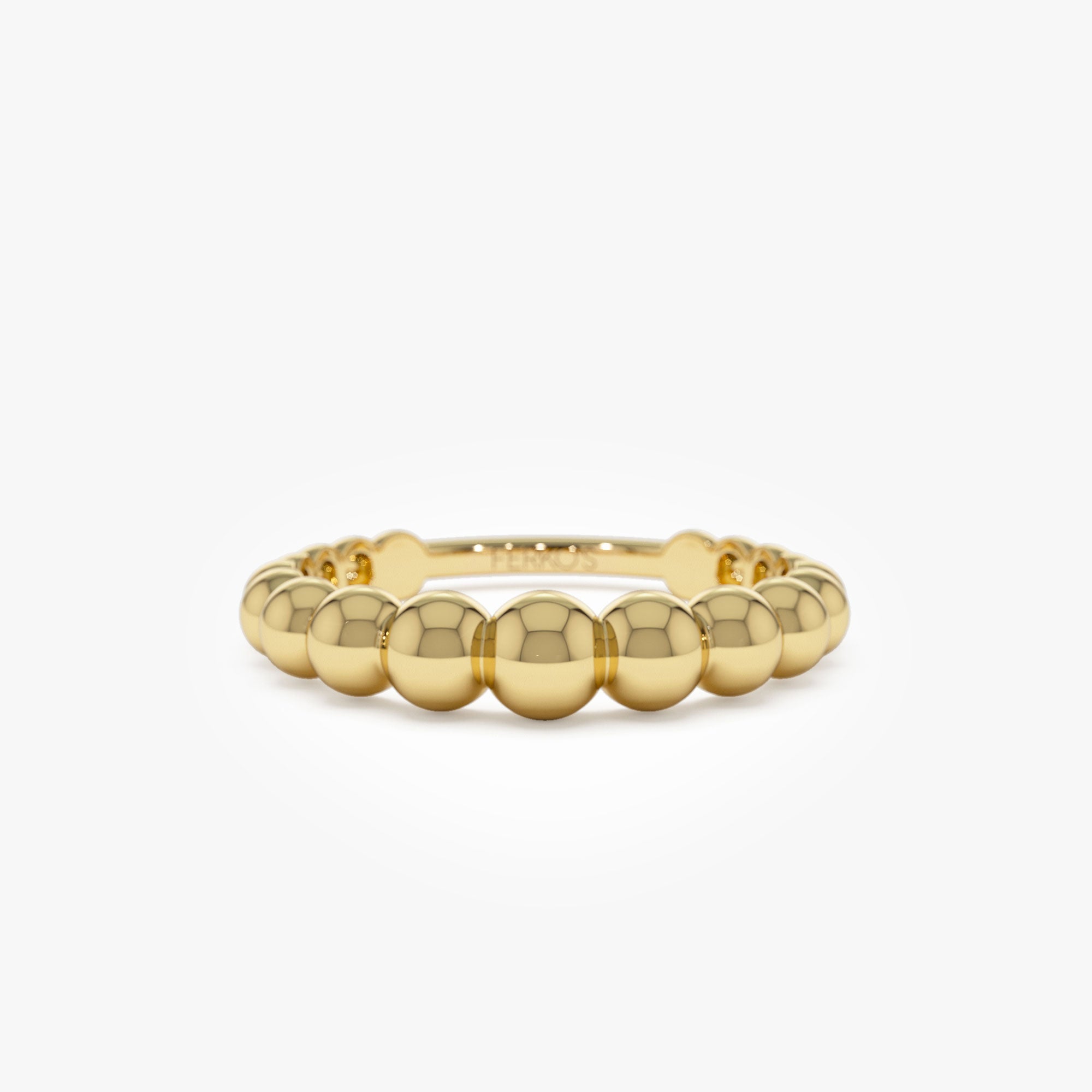OBFJ1317 - 14k 4MM Beaded Graduating Ring 1