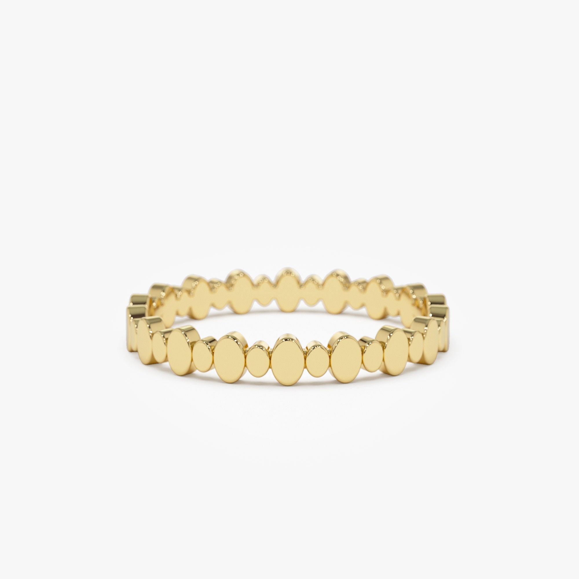 OBFJ1290 - 14k Alternating Size Oval Ring 1