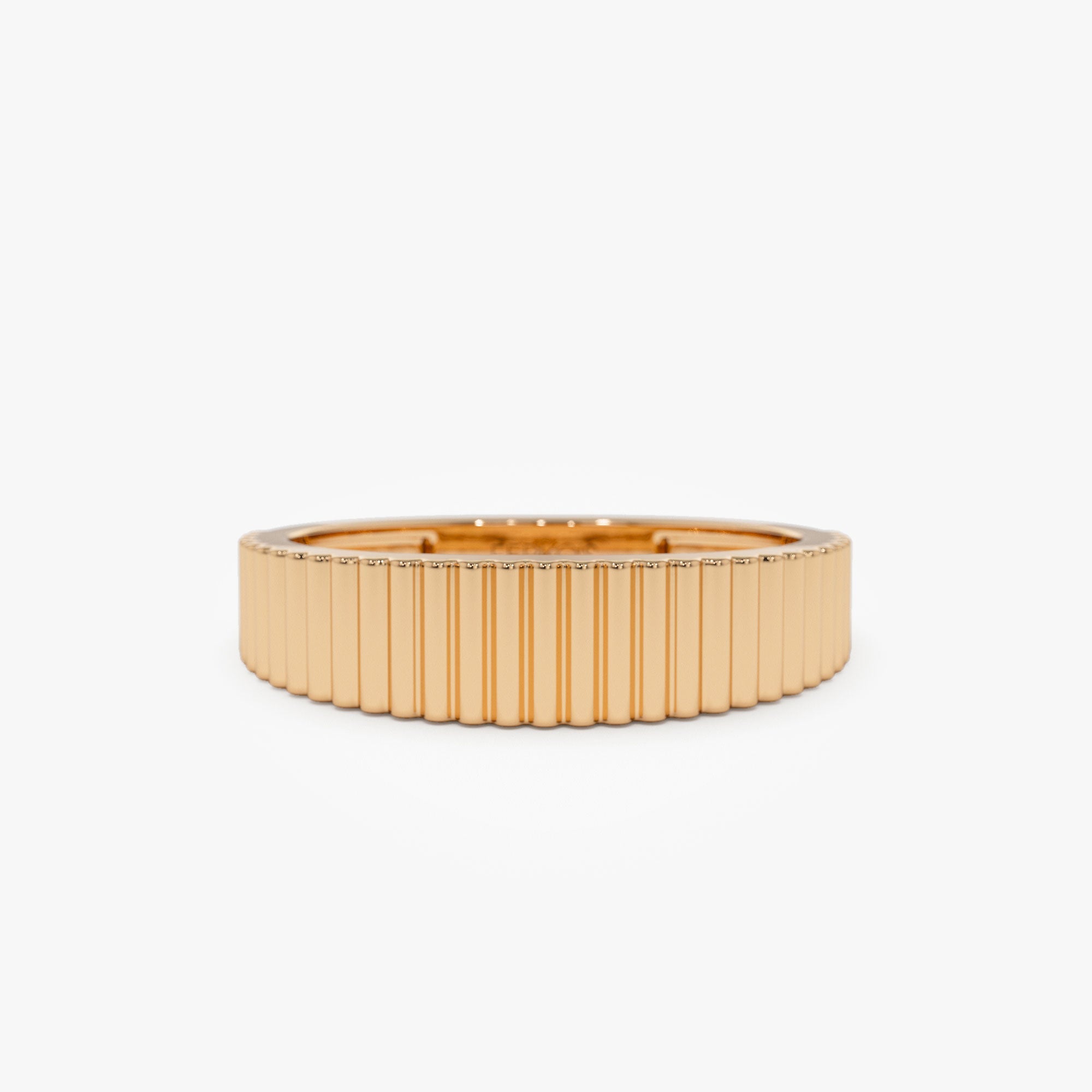 OBFJ1230 - 14k Fluted Textured Graduating Ring 4