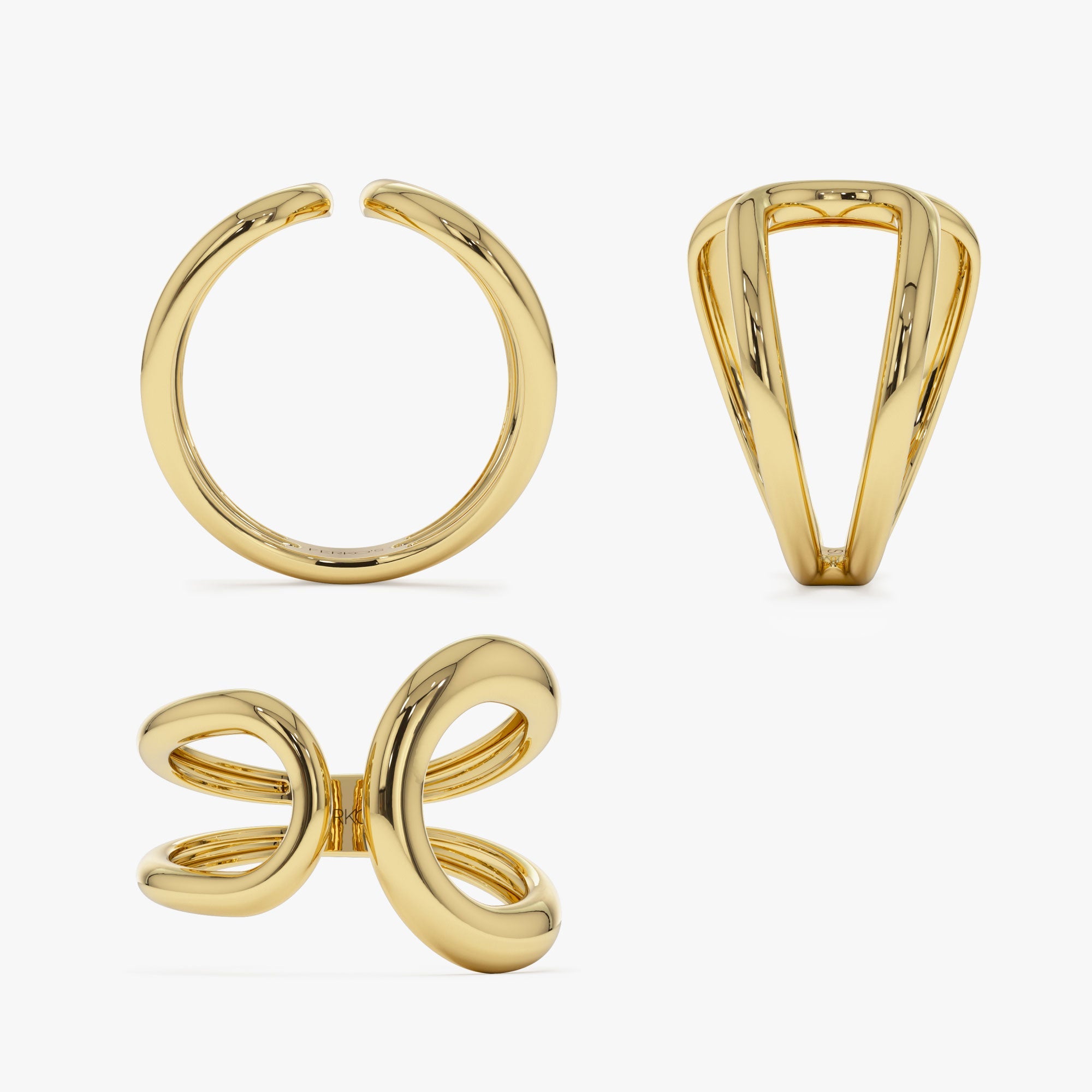 OBFJ1194 - 14k Unique Design Bold Gold Ring 9