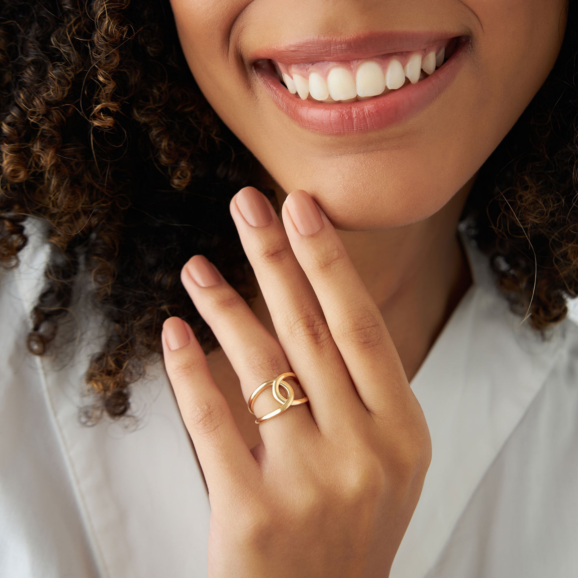 OBFJ1129 - 14k Gold Infinity Knot Ring 2