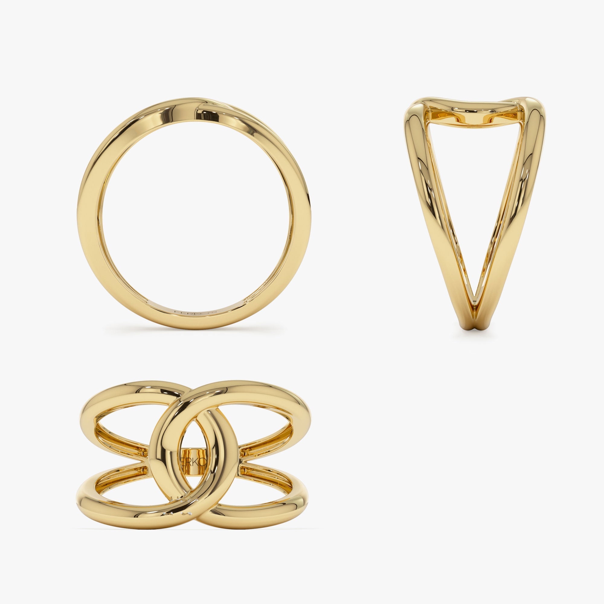 OBFJ1129 - 14k Gold Infinity Knot Ring 10