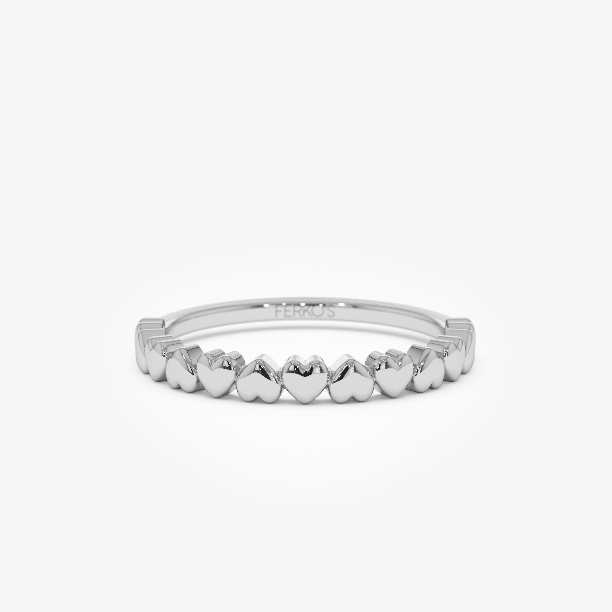 OBFJ1207 - 14k Dainty Heart Stacking Gold Ring 8