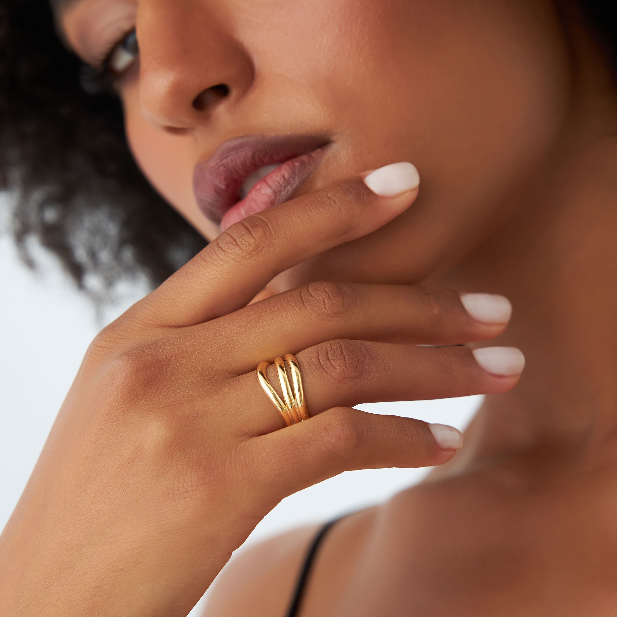 OBFJ1181 - 14K Stacked Chunky Curved Ring 2