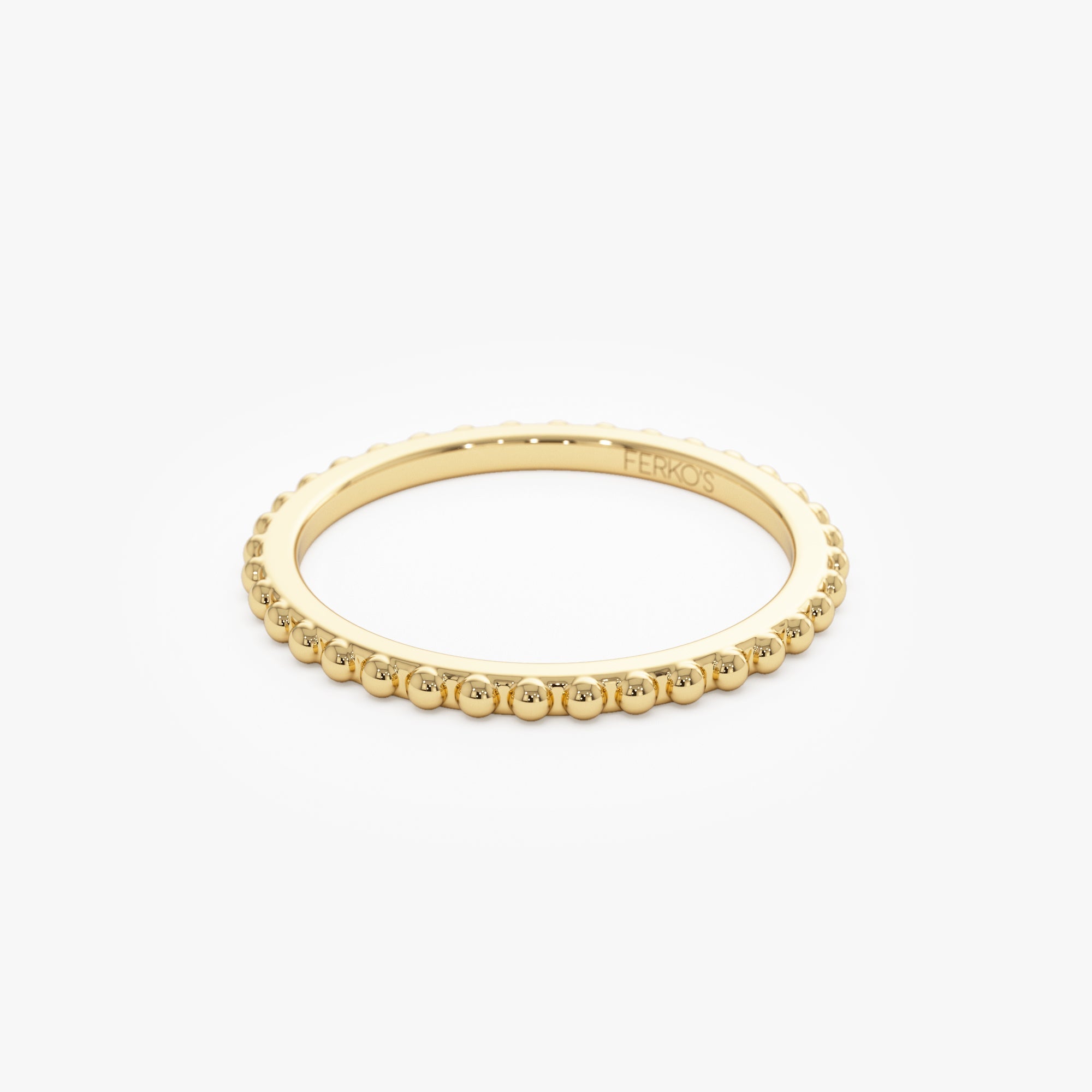 OBFJ0961 - 14k Beaded Wedding Band 9