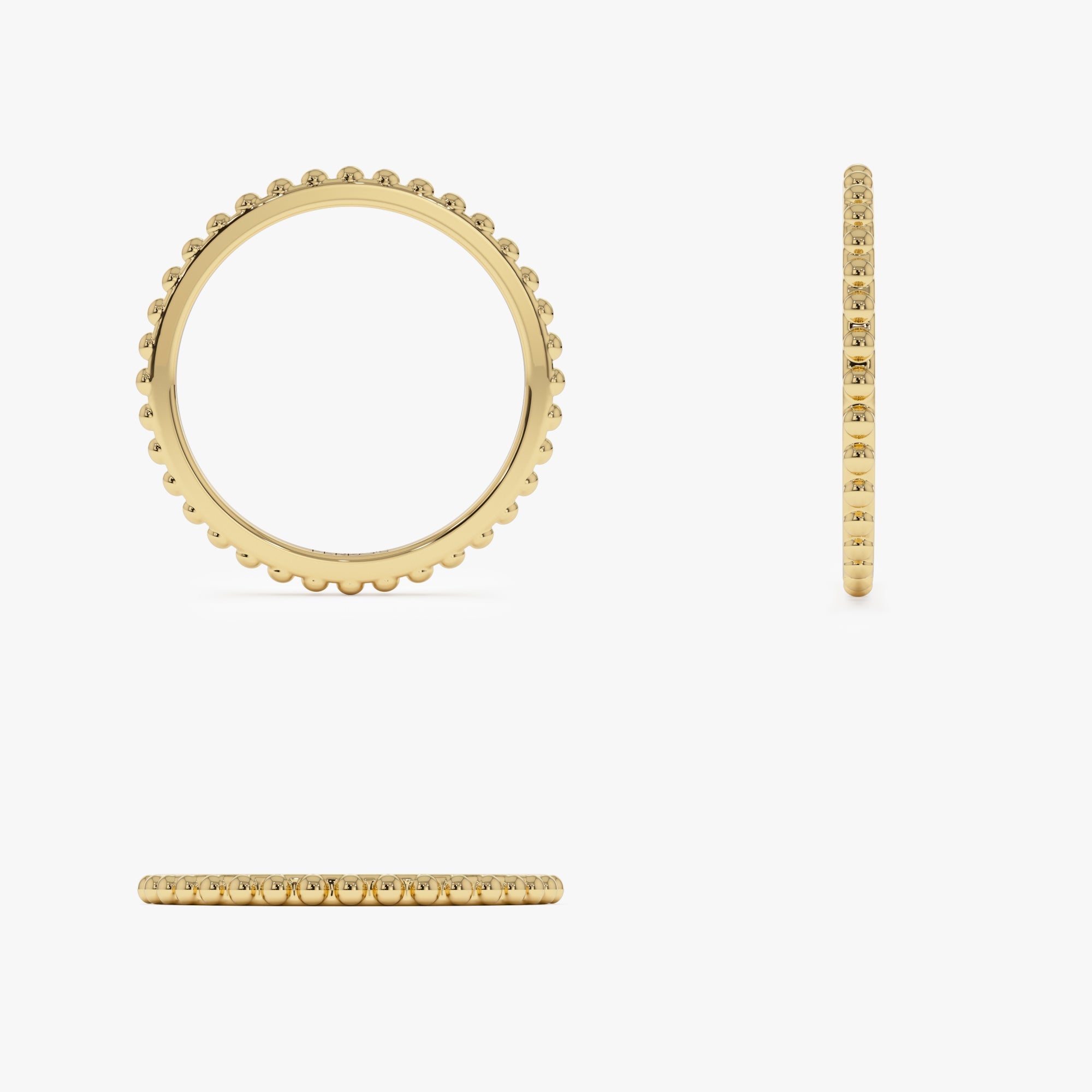 OBFJ0961 - 14k Beaded Wedding Band 10