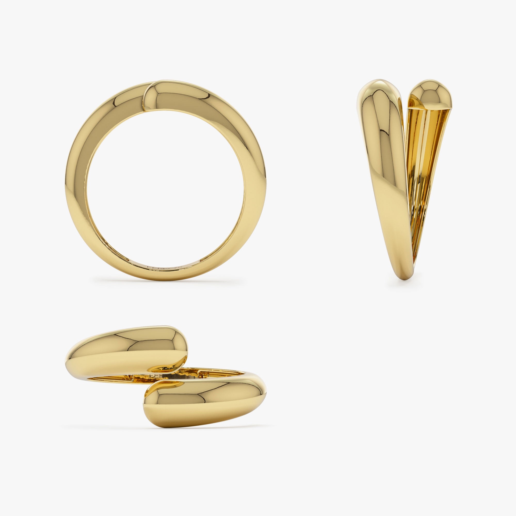 OBFJ0942 - 14K Plain Cuff Ring 10