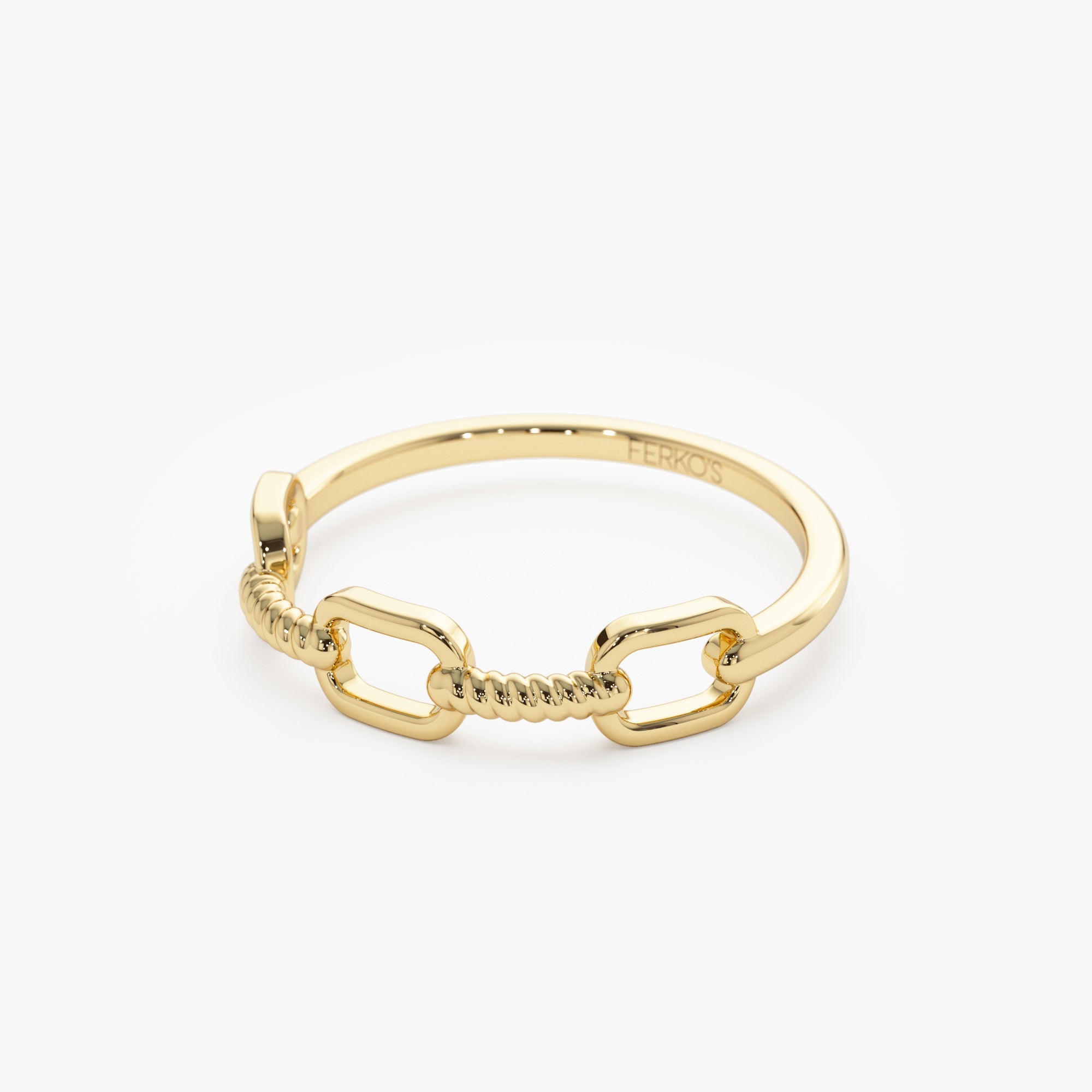 OBFJ0745 - 14K Twisted Unique Rope Band 8
