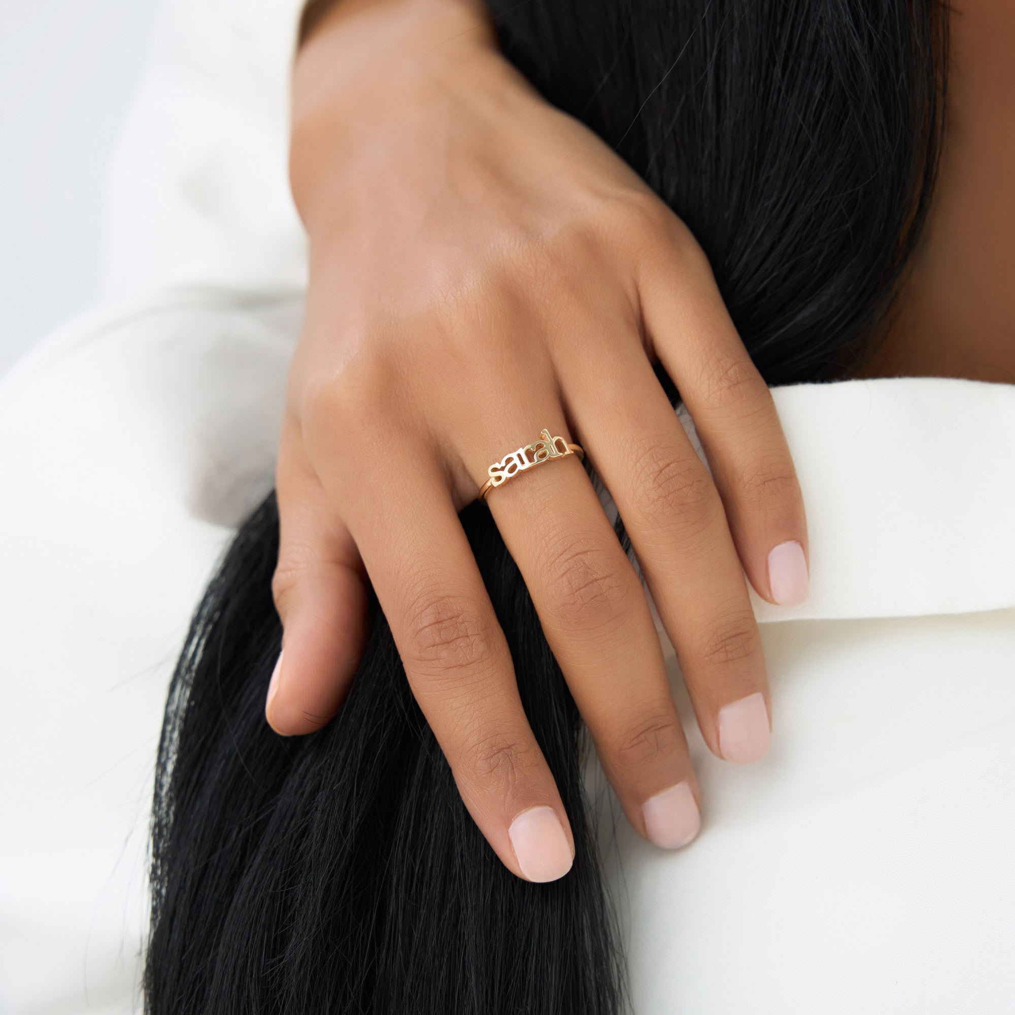 OBFJ1035 - 14K Gold Custom Name Ring 4