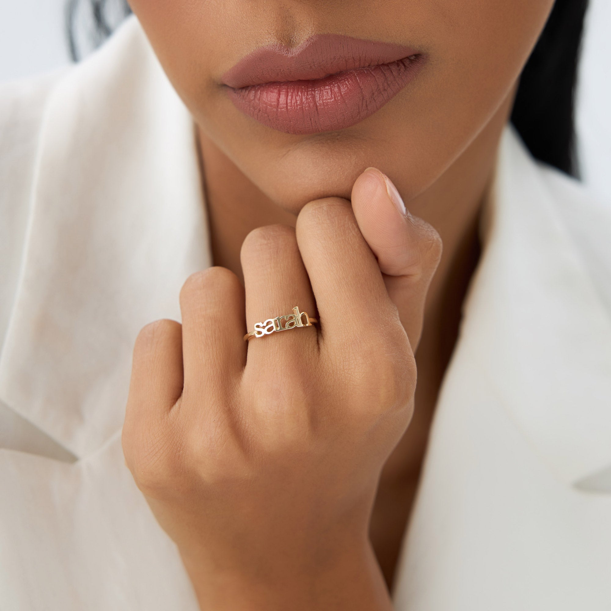 OBFJ1035 - 14K Gold Custom Name Ring 6