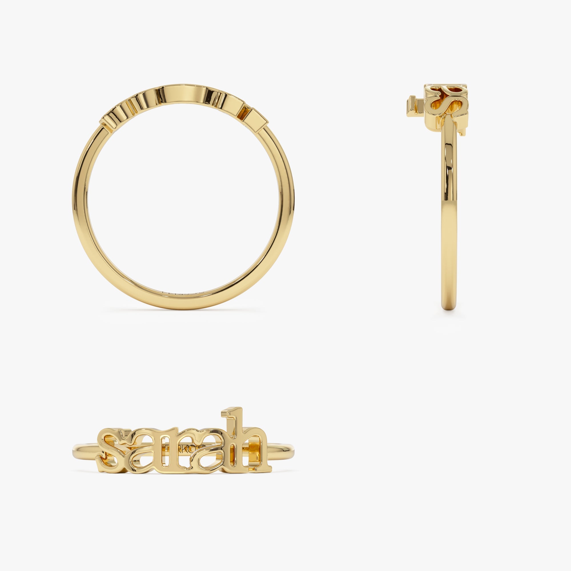 OBFJ1035 - 14K Gold Custom Name Ring 10