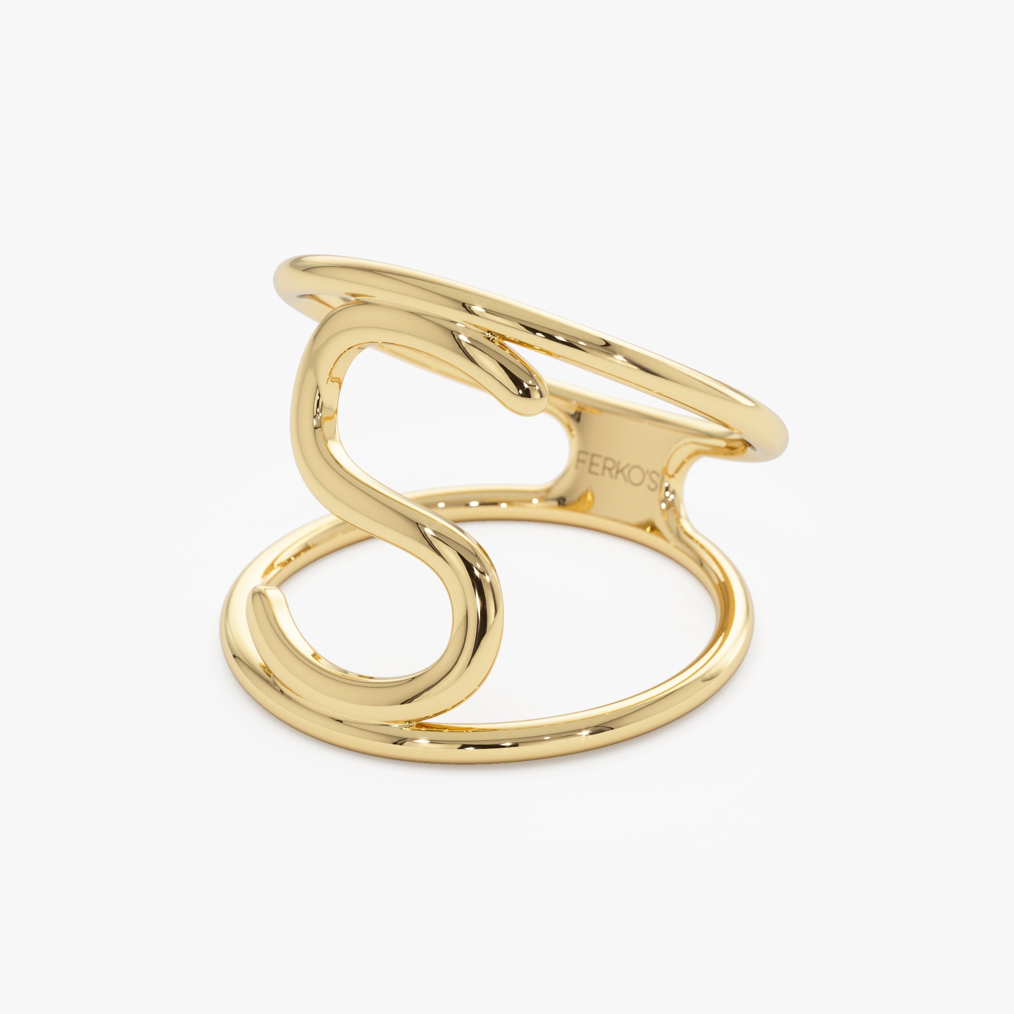 OBFJ1045 - 14K Solid Gold Personalized Initial Ring 7