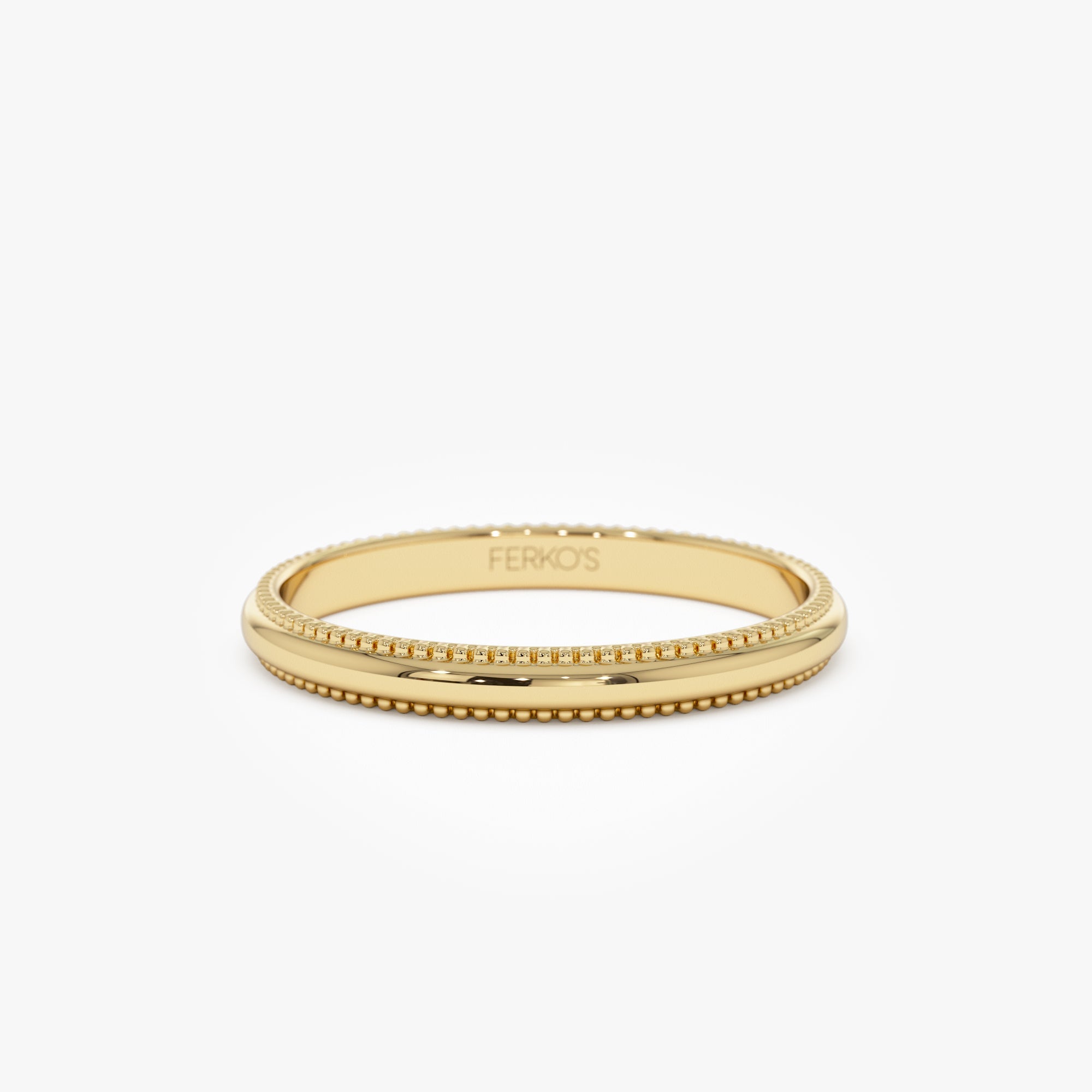 OBFJ0746 - 14kt Milgraine Edge Wedding Band 1
