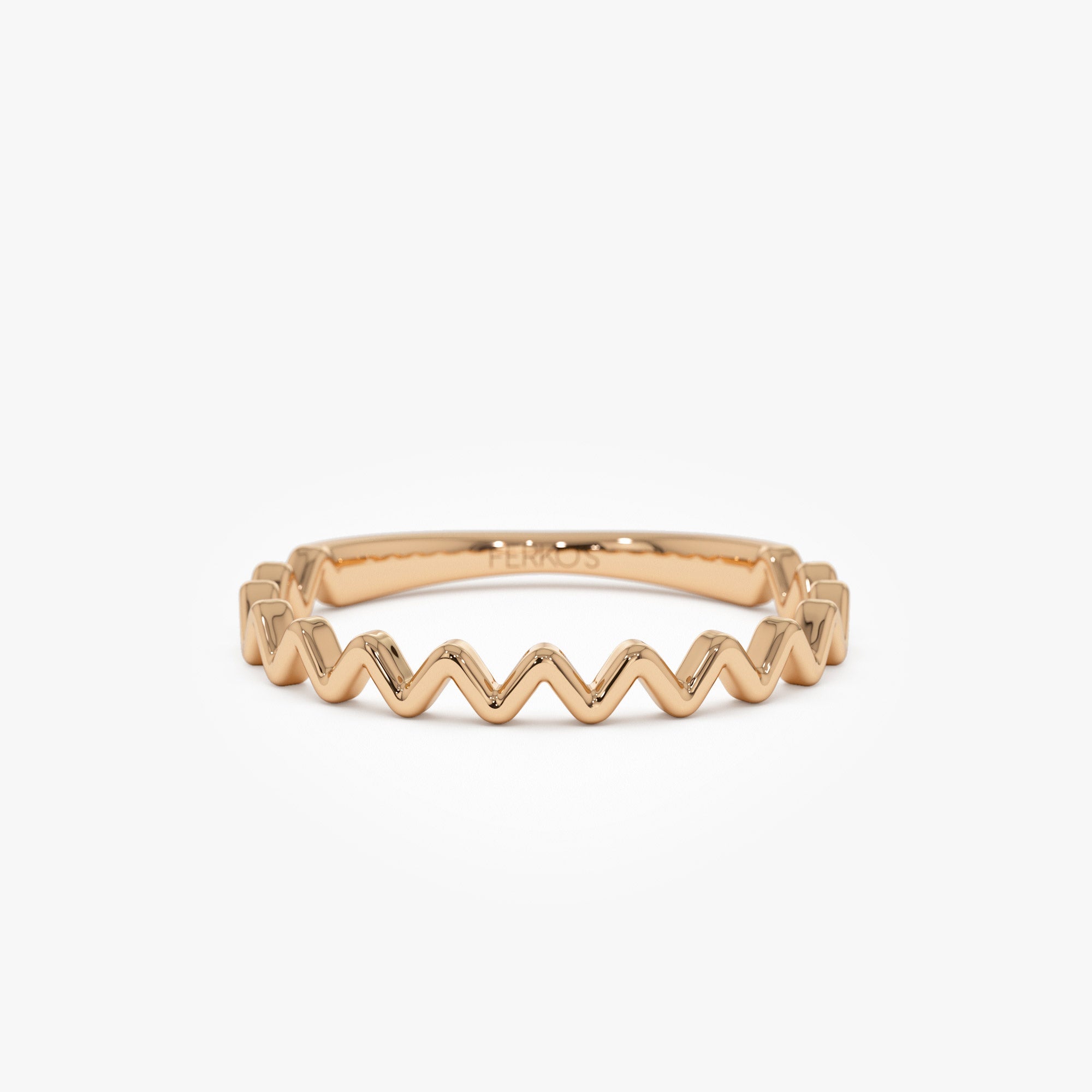 OBFJ0936 - 14K High and Low Zig Zag Ring 7