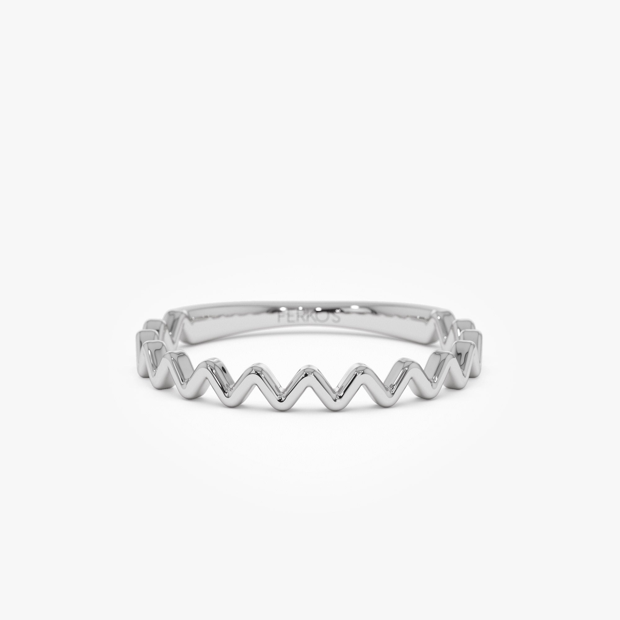 OBFJ0936 - 14K High and Low Zig Zag Ring 8