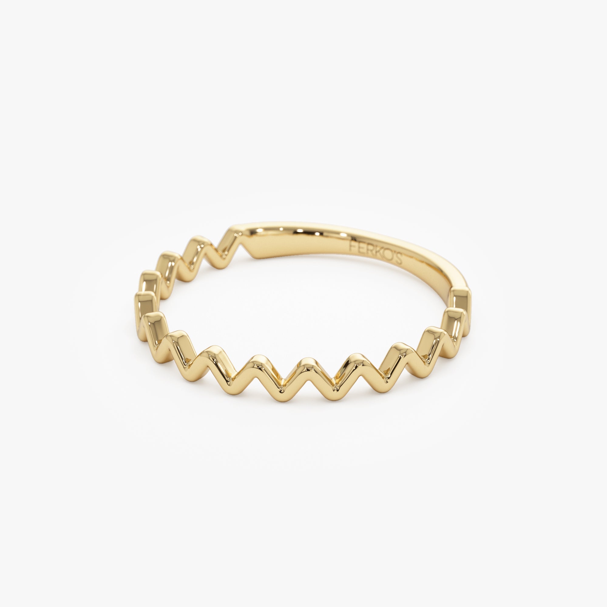 OBFJ0936 - 14K High and Low Zig Zag Ring 9