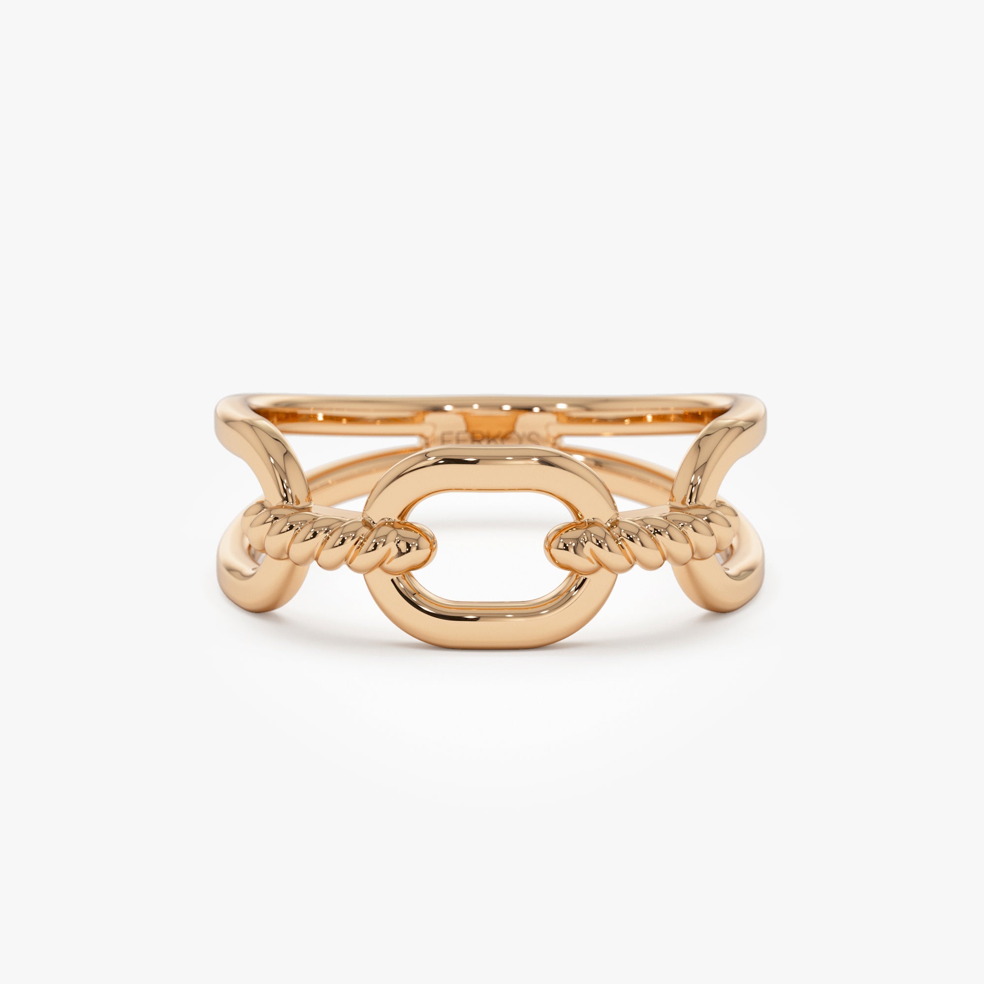 OBFJ0952 - 14K Gold Twisted Rope Ring 9