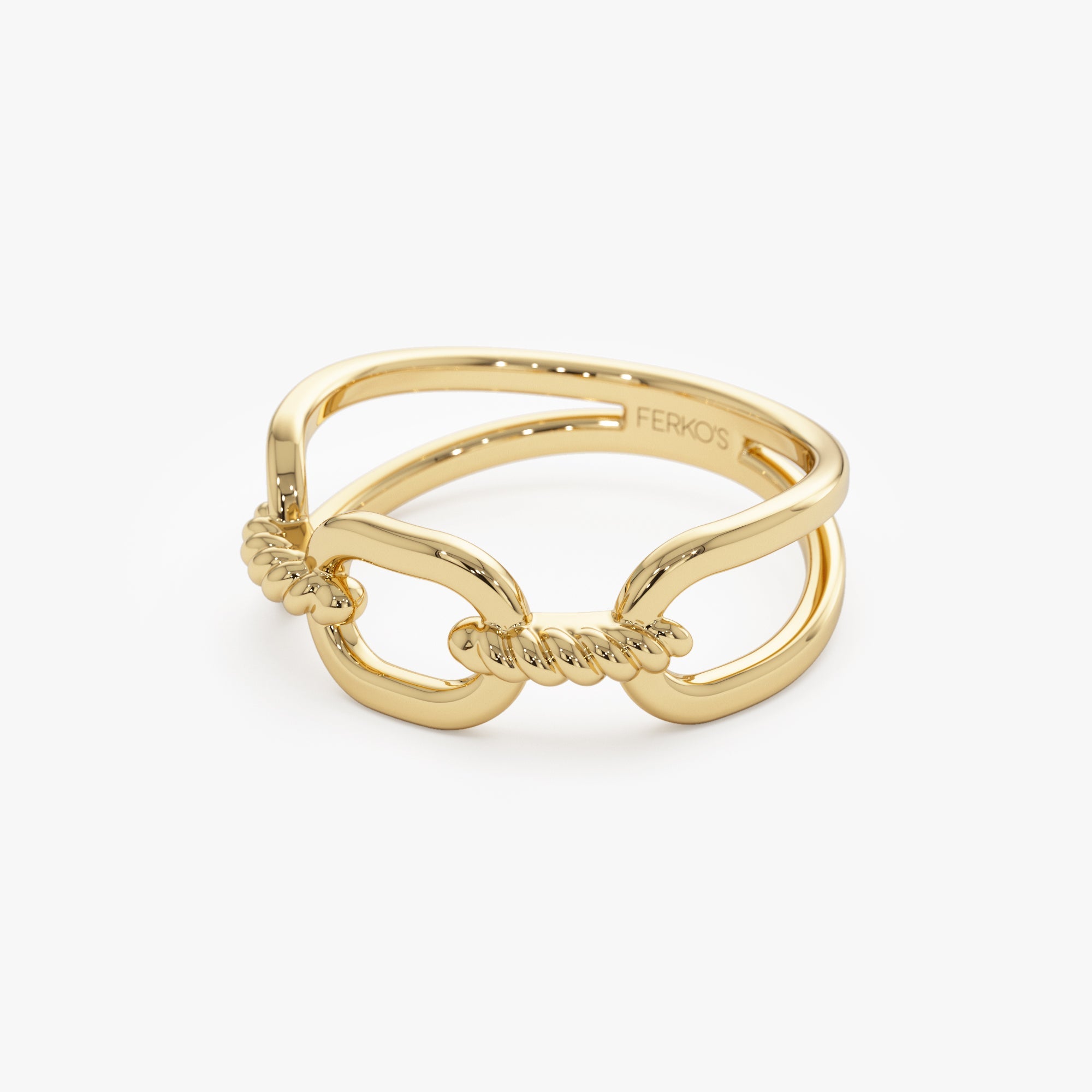 OBFJ0952 - 14K Gold Twisted Rope Ring 11