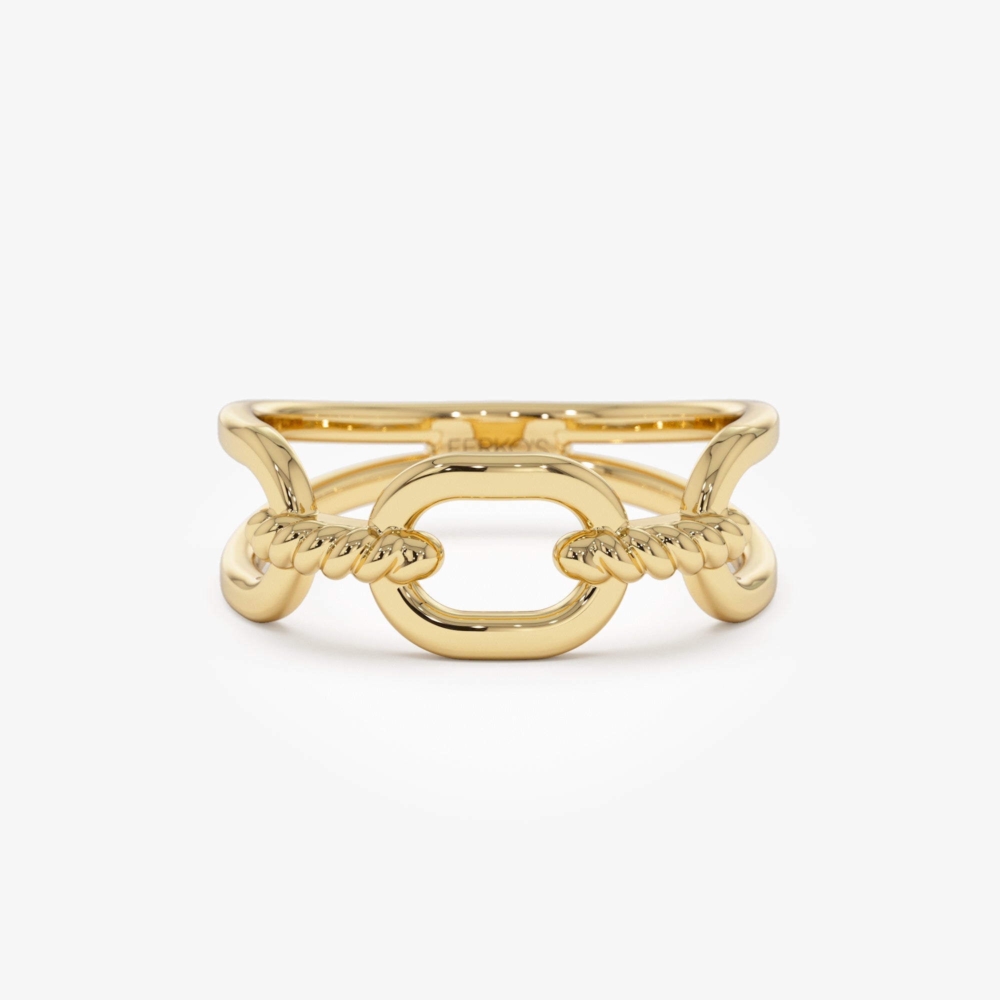 OBFJ0952 - 14K Gold Twisted Rope Ring 1