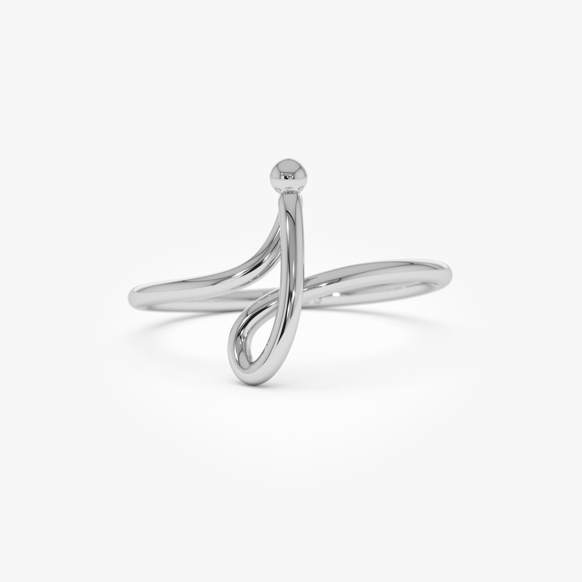 OBFJ0987 - 14K Minimalist Wire Letter Ring 7