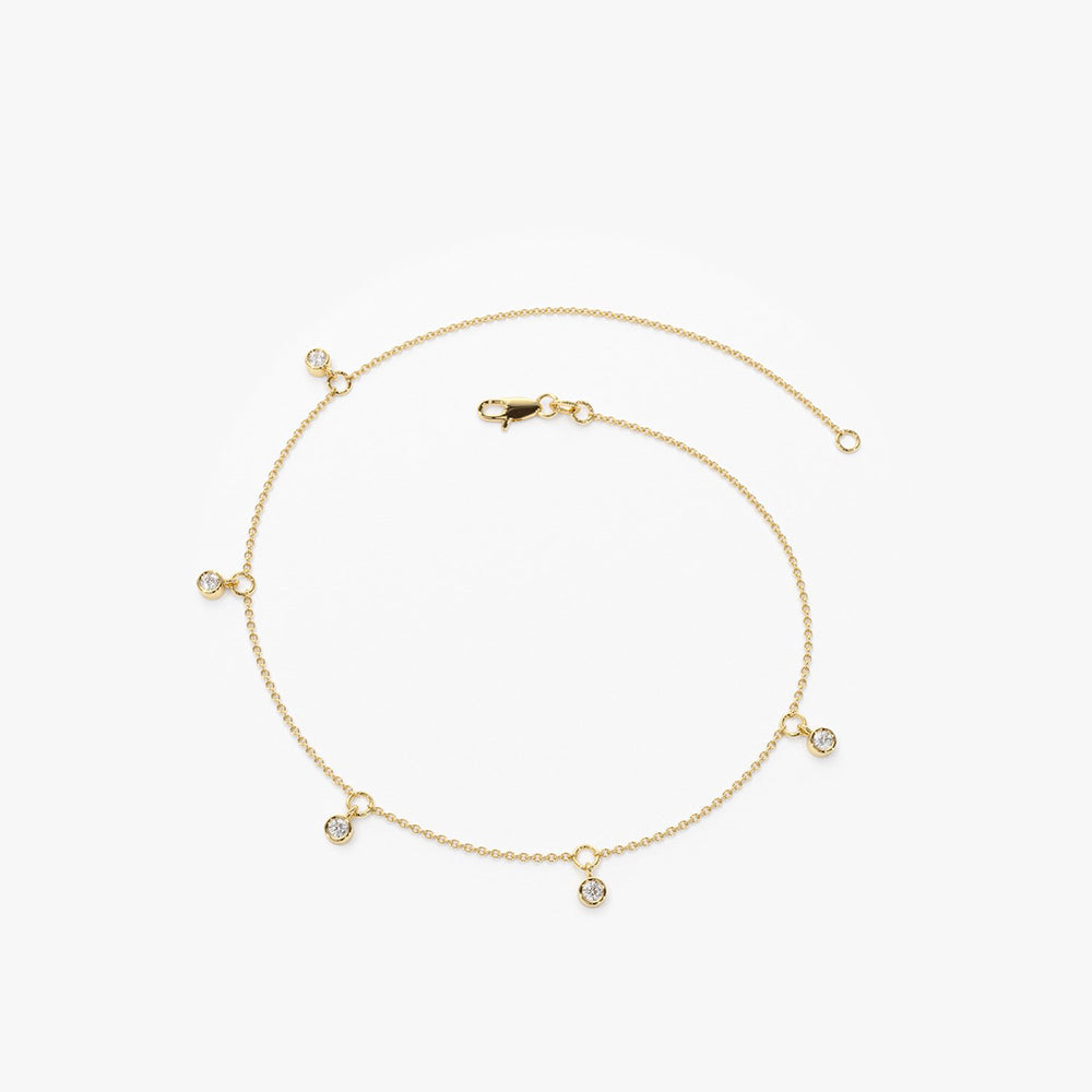 OBFJ1588 - 14K Gold Diamond by The Yard Dangling Solitaire Bracelet 8