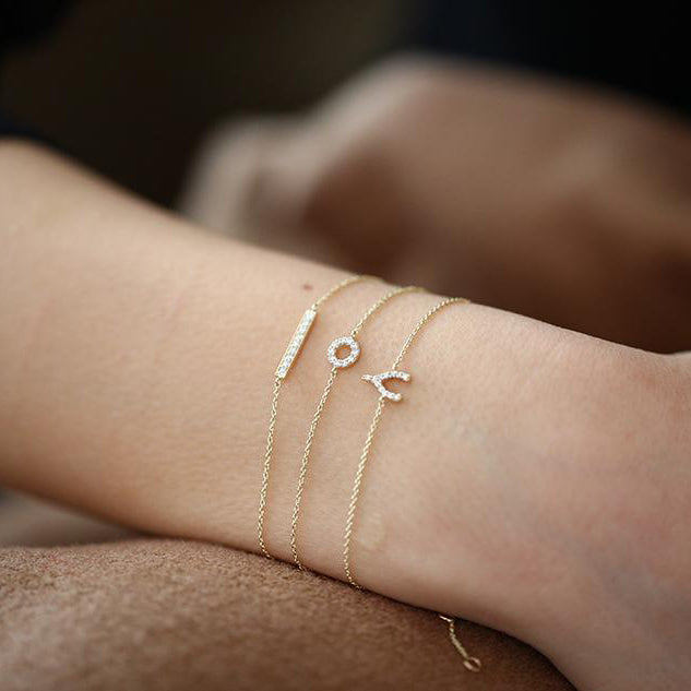 OBFJ1611 - 14K Diamond Wishbone Charm Bracelet 3