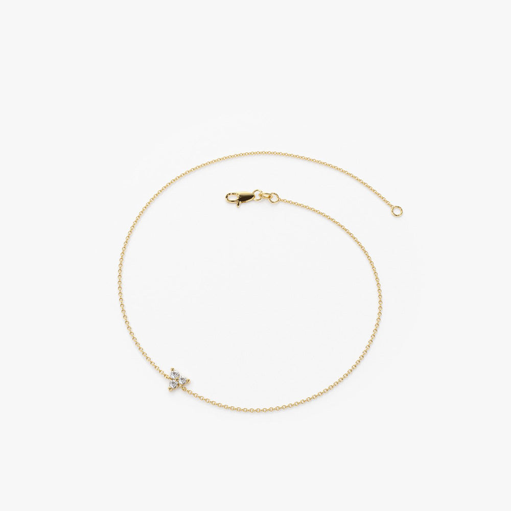 OBFJ1726 - 14K Gold Three Diamond Floating Bracelet 6