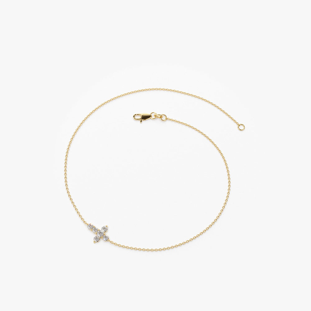 OBFJ1720 - 14K Gold Diamond Cross Bracelet 6