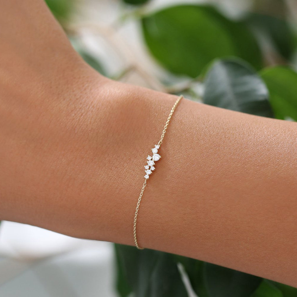 OBFJ1721 - 14k Diamond Cluster Bracelet 3