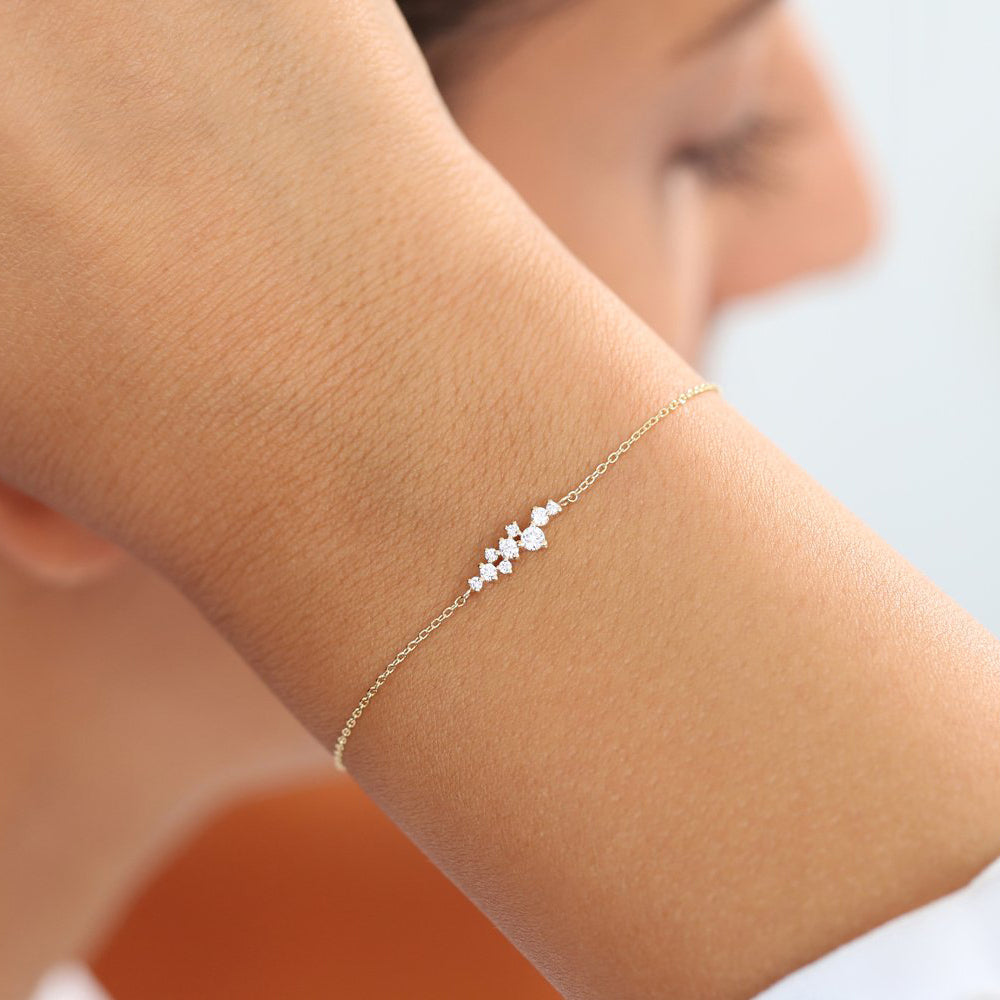 OBFJ1721 - 14k Diamond Cluster Bracelet 6
