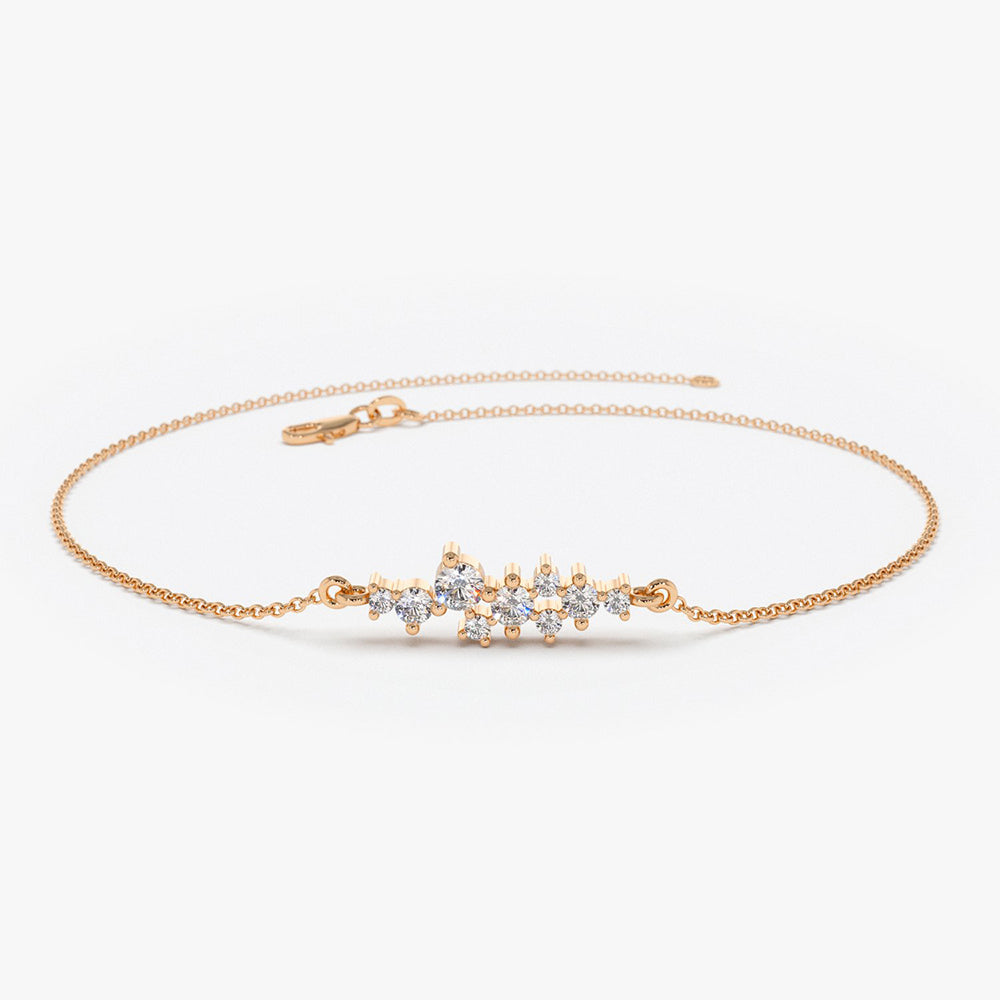 OBFJ1721 - 14k Diamond Cluster Bracelet 7