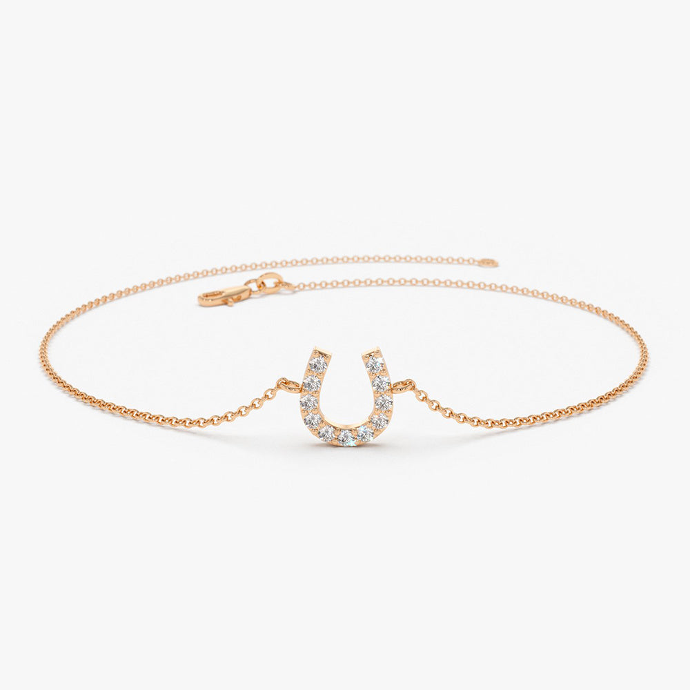 OBFJ1724 - 14k Mini Diamond Horseshoe Bracelet 4