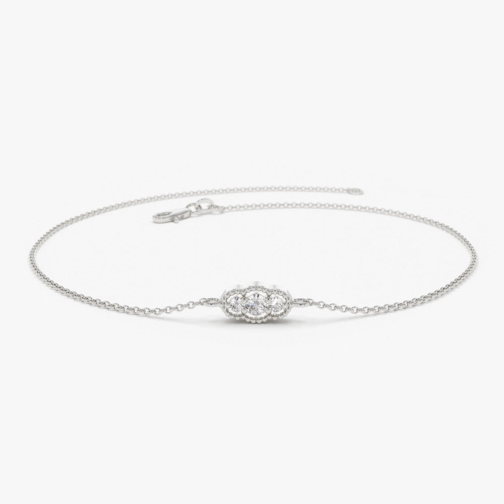 OBFJ1869 - Art Deco Chain Bracelet bracelets in selectable metal and diamond options - Roselle Jewelry view 5