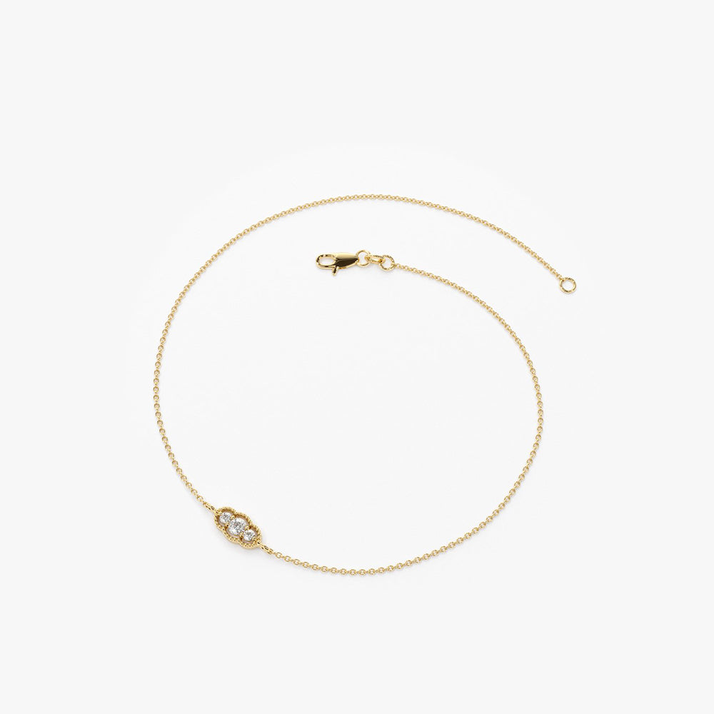 OBFJ1869 - Art Deco Chain Bracelet bracelets in selectable metal and diamond options - Roselle Jewelry view 6